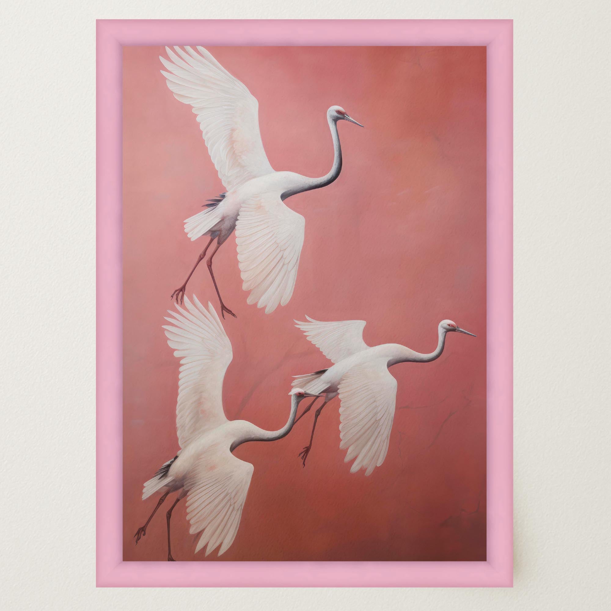 Flying Crane Birds Wall Art Print-Skudaboo