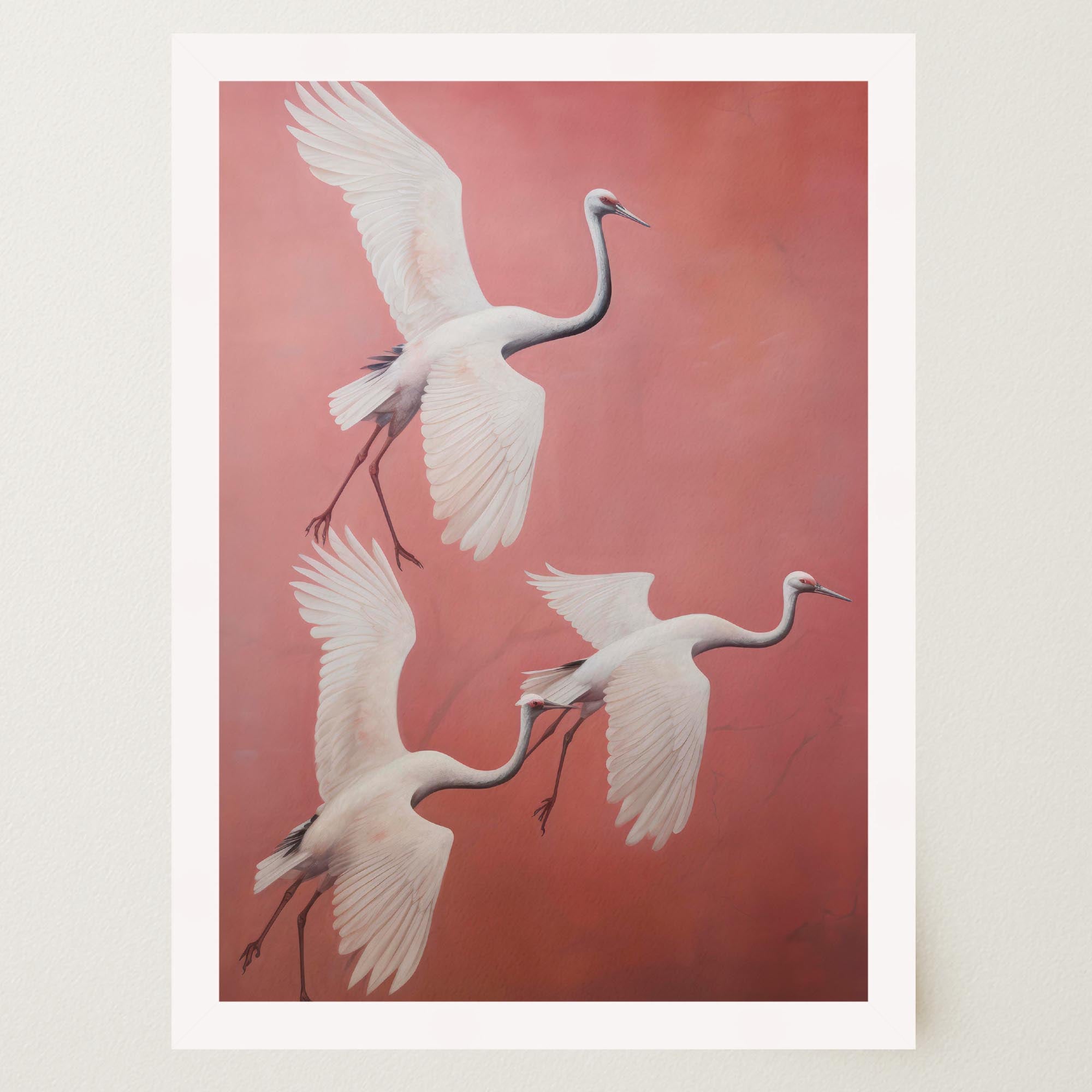 Flying Crane Birds Wall Art Print-Skudaboo