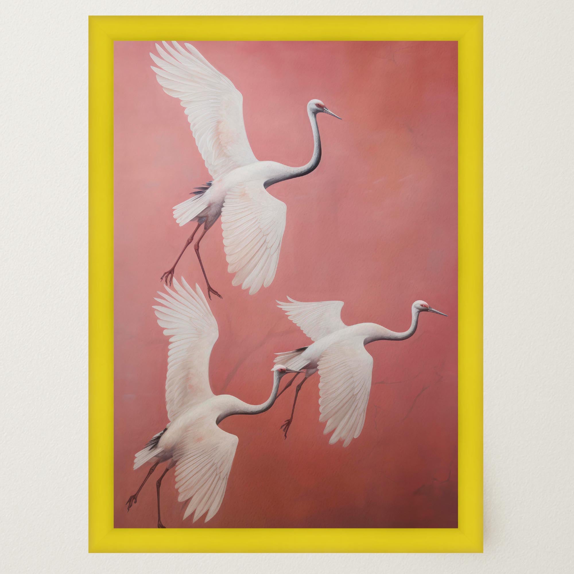 Flying Crane Birds Wall Art Print-Skudaboo