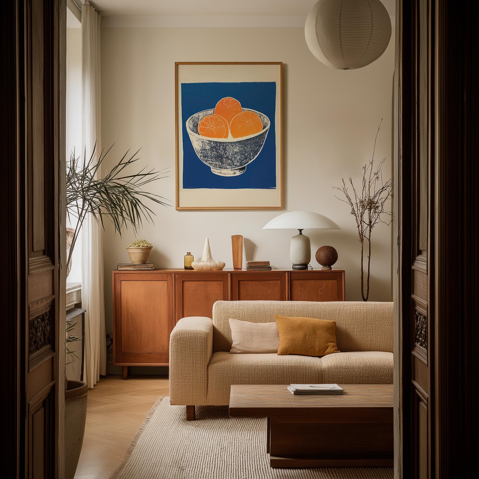Orange Bowl Still Life Wall Art Print-Skudaboo