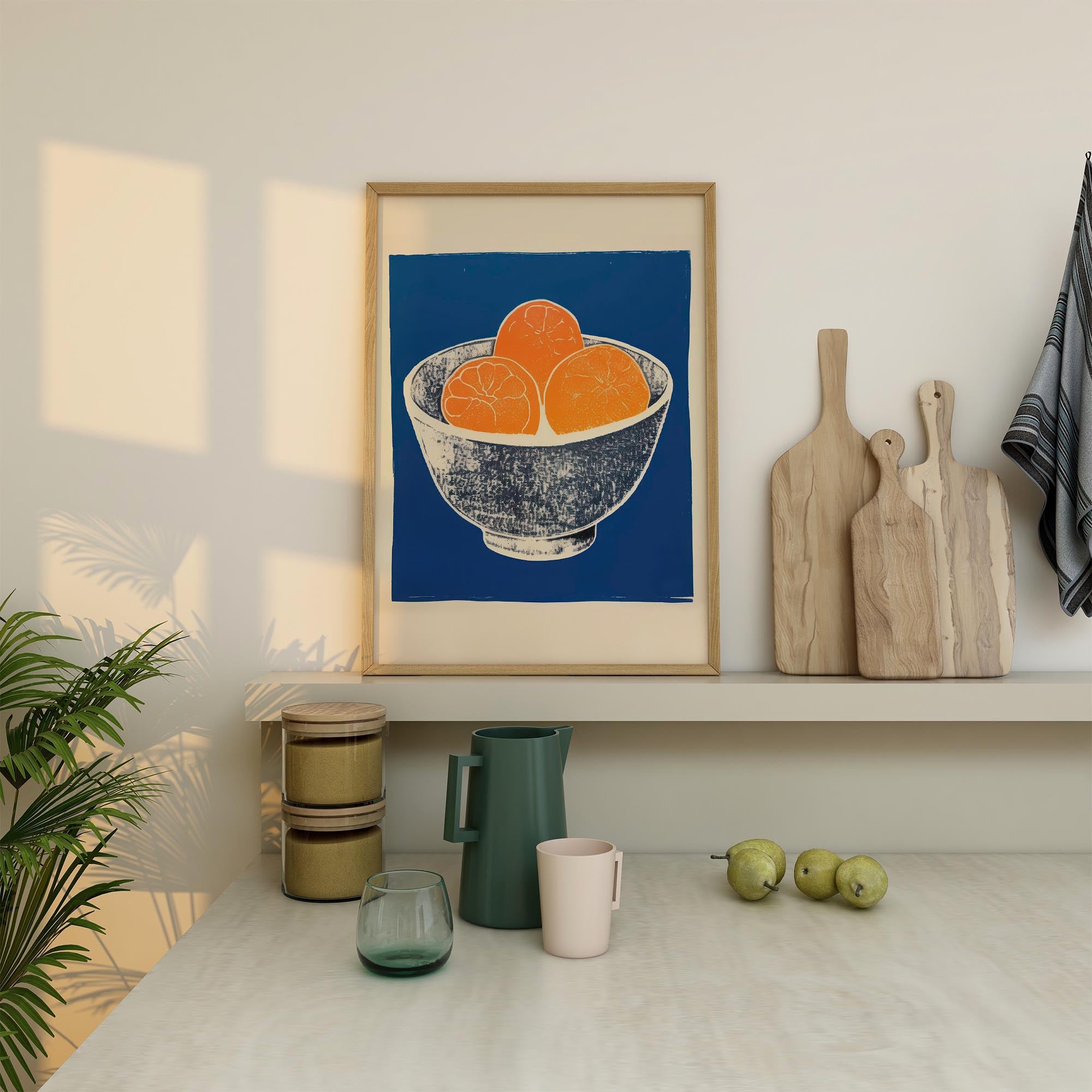 Orange Bowl Still Life Wall Art Print-Skudaboo