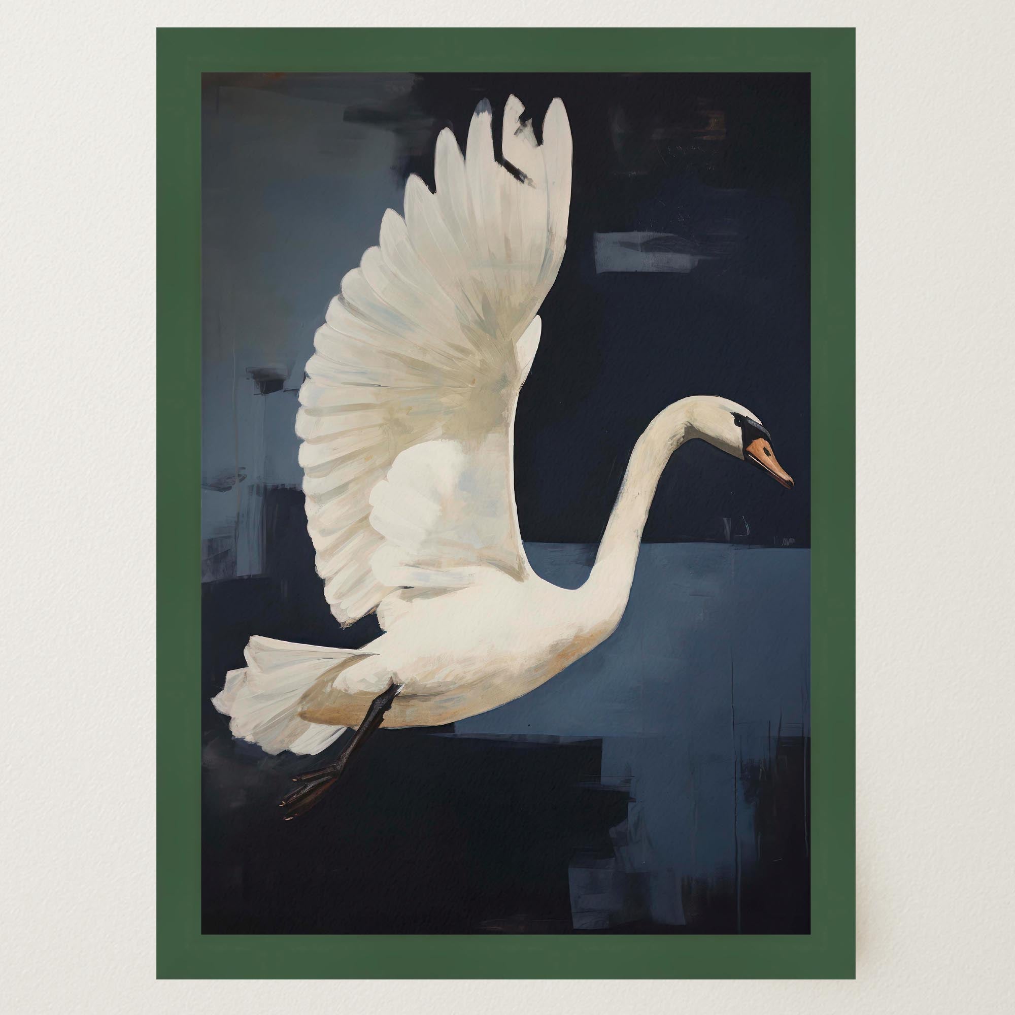 White Swan Wall Art Print-Skudaboo