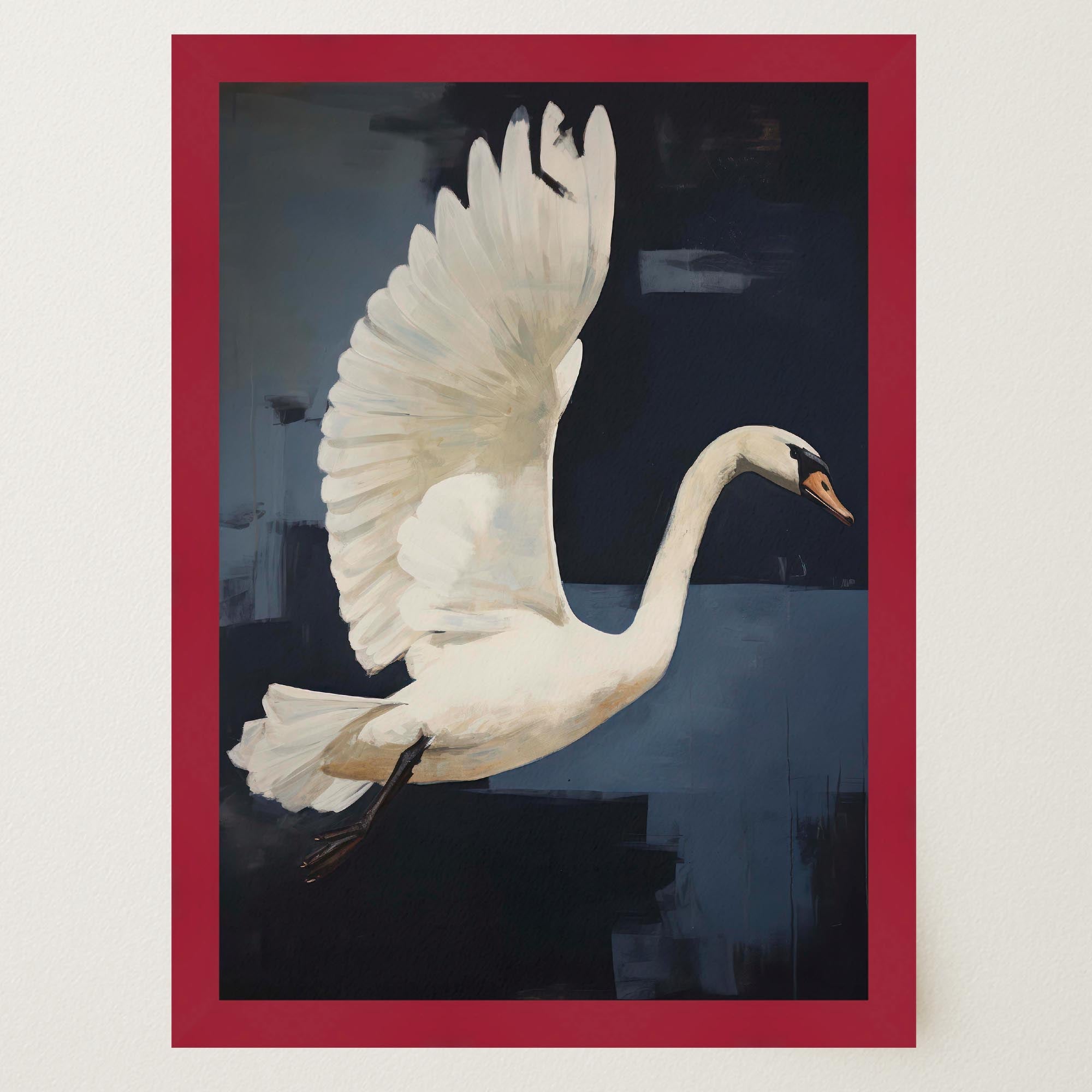 White Swan Wall Art Print-Skudaboo
