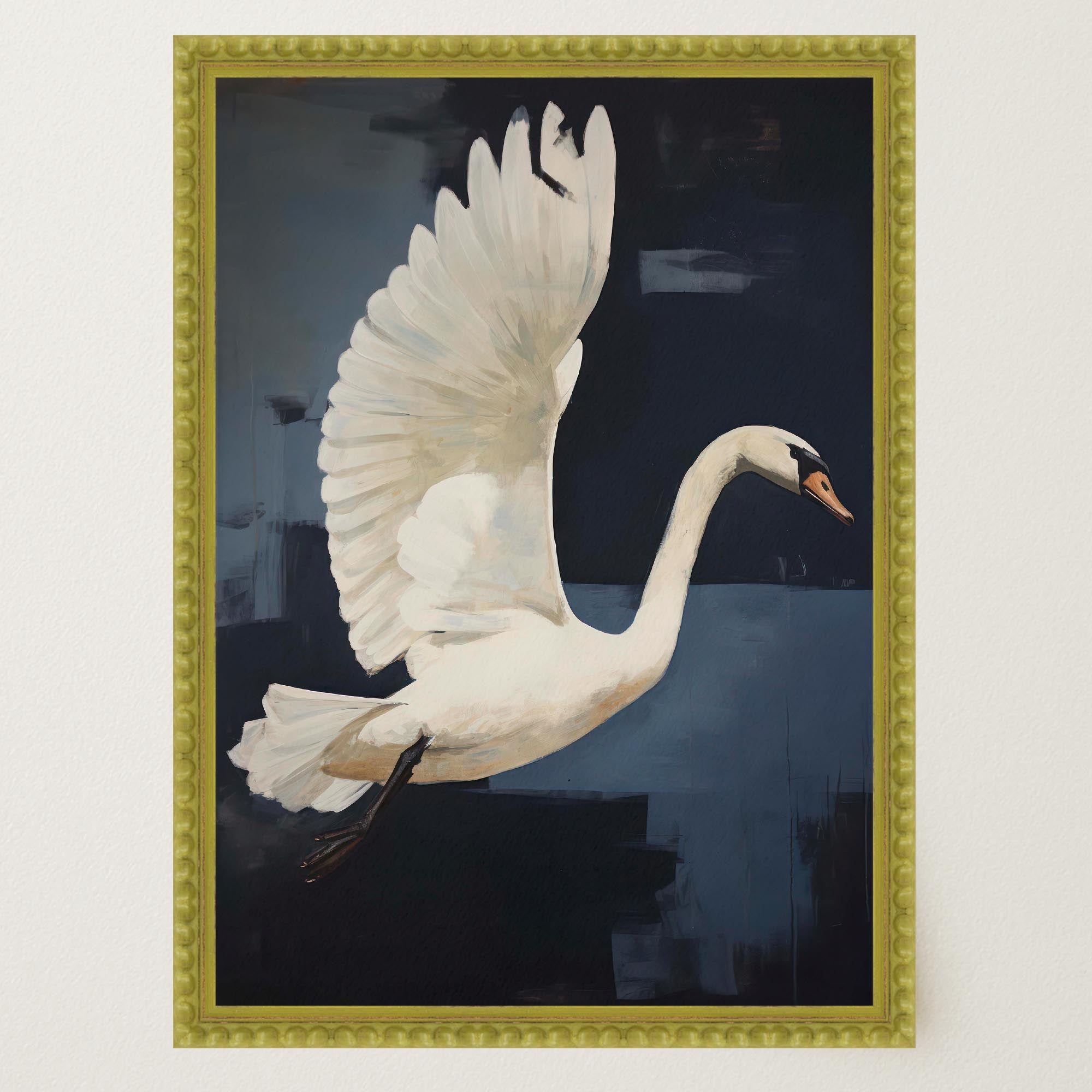 White Swan Wall Art Print-Skudaboo