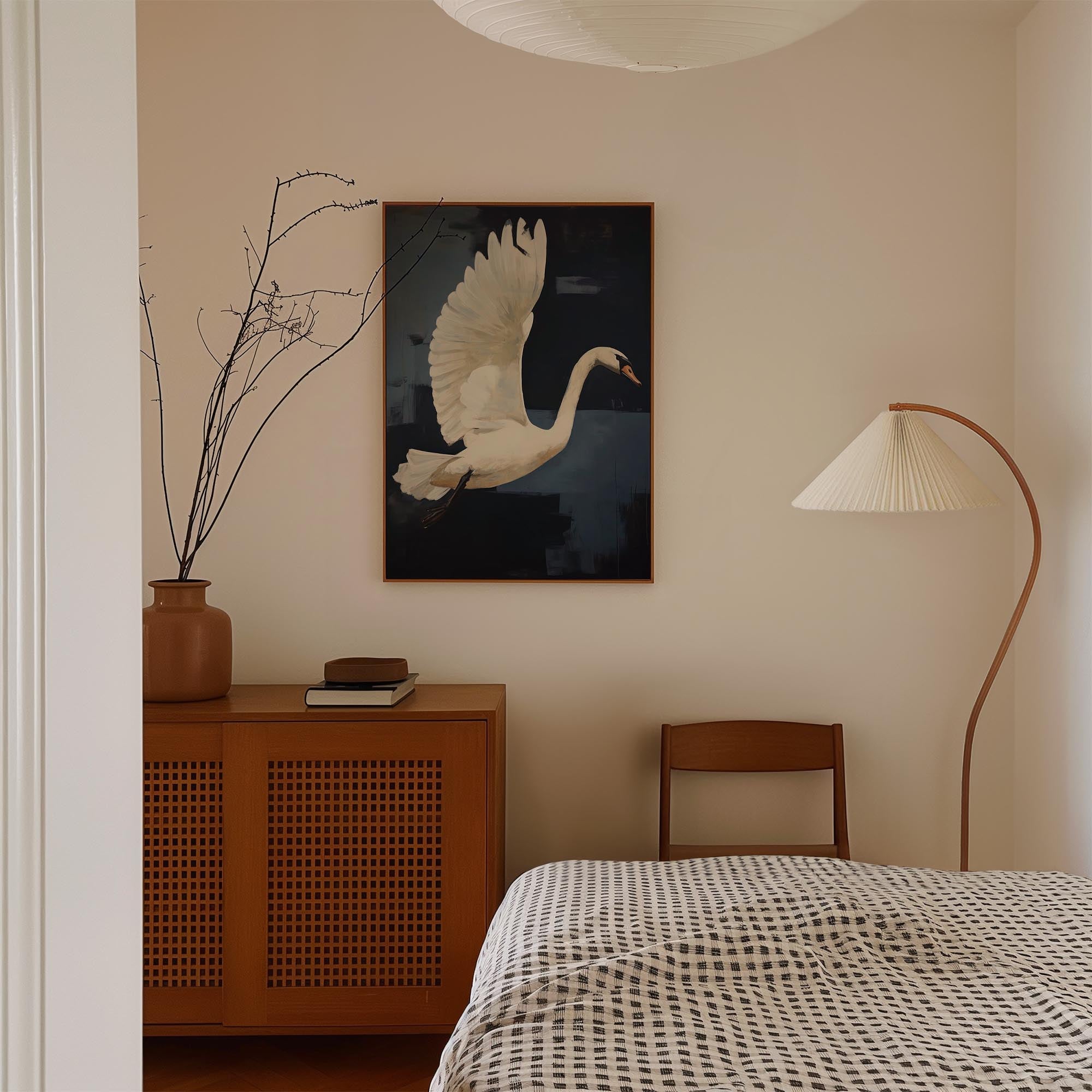 White Swan Wall Art Print-Skudaboo