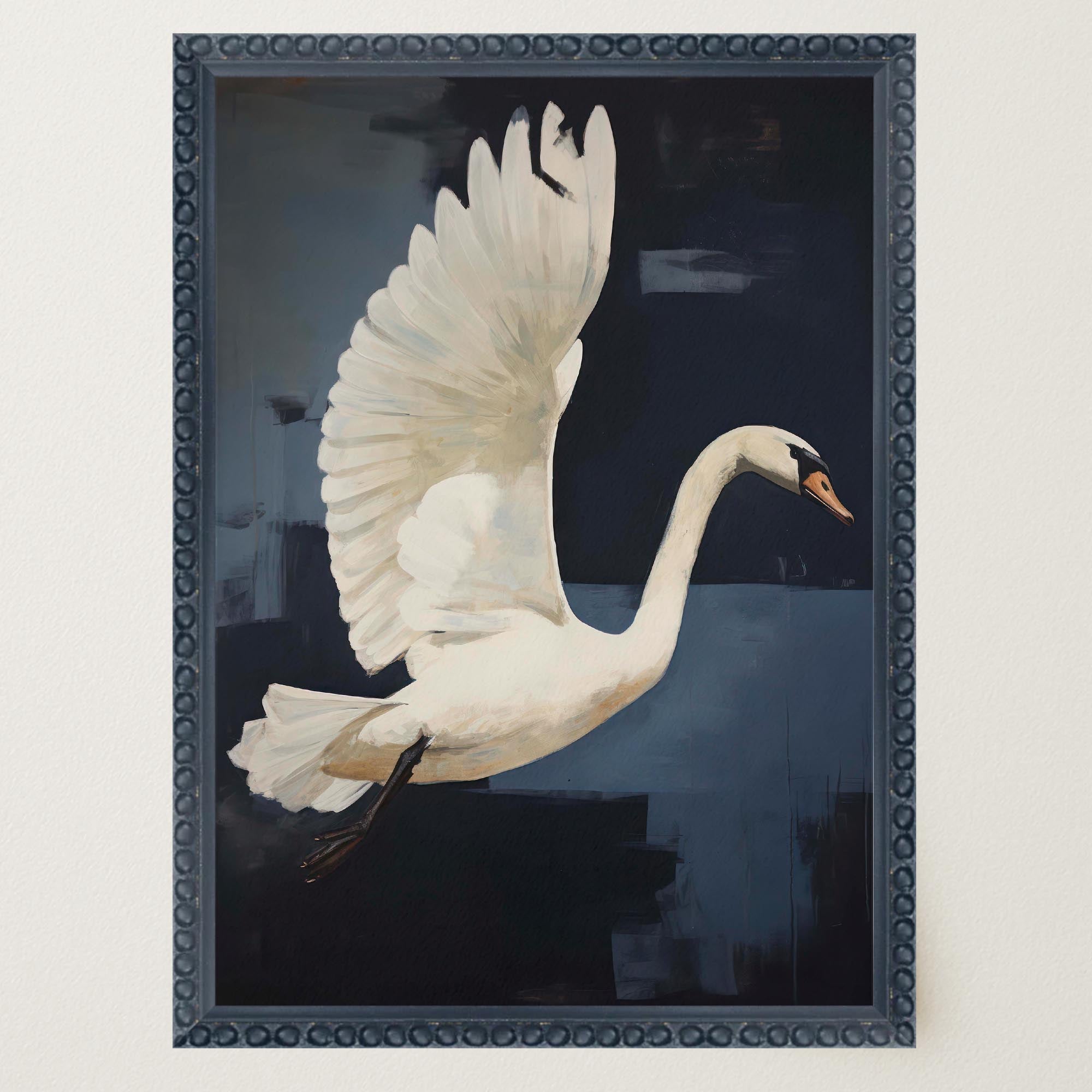 White Swan Wall Art Print-Skudaboo