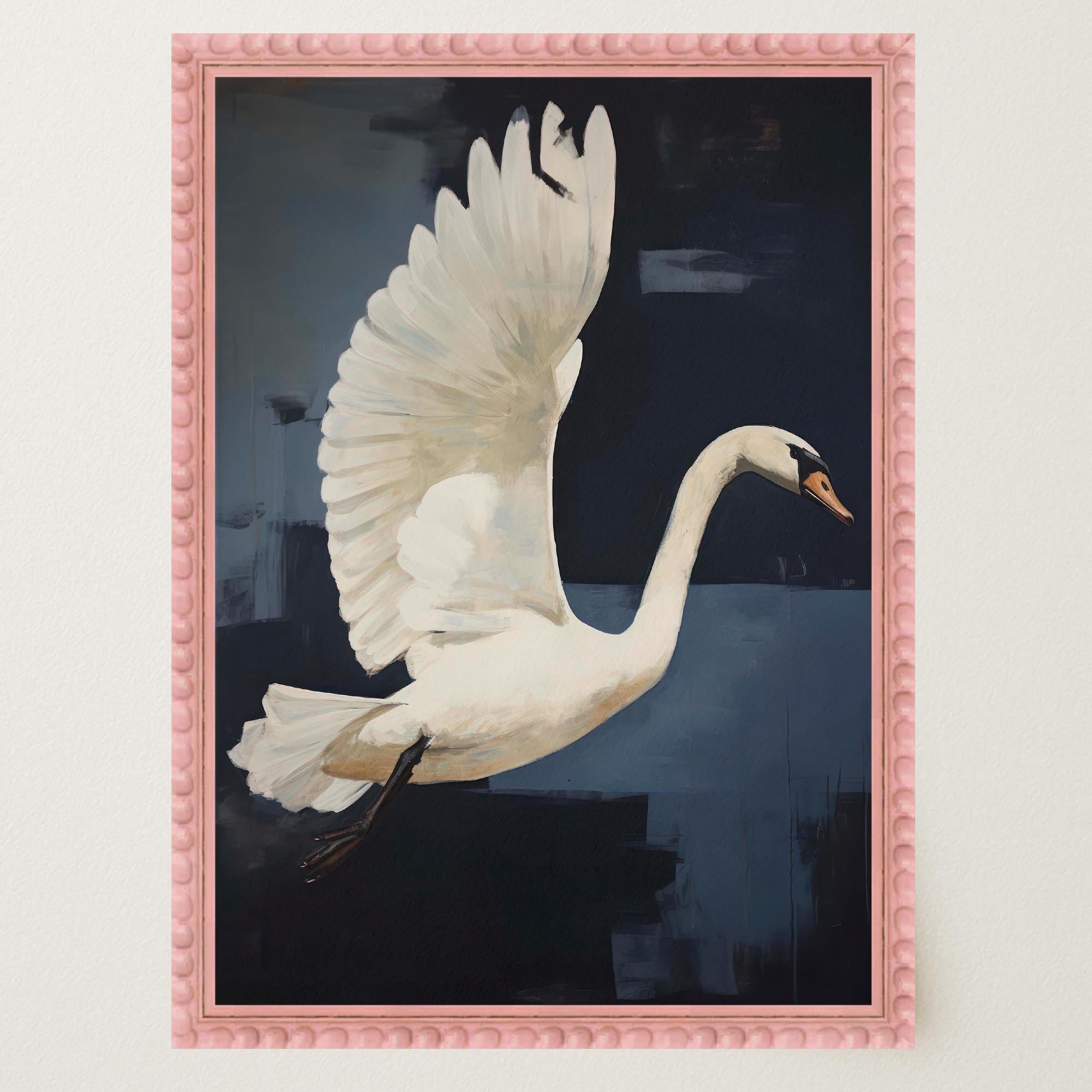 White Swan Wall Art Print-Skudaboo