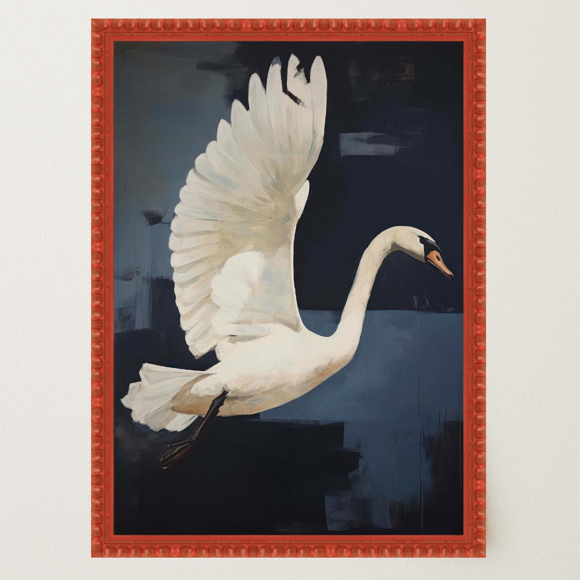 White Swan Wall Art Print-Skudaboo