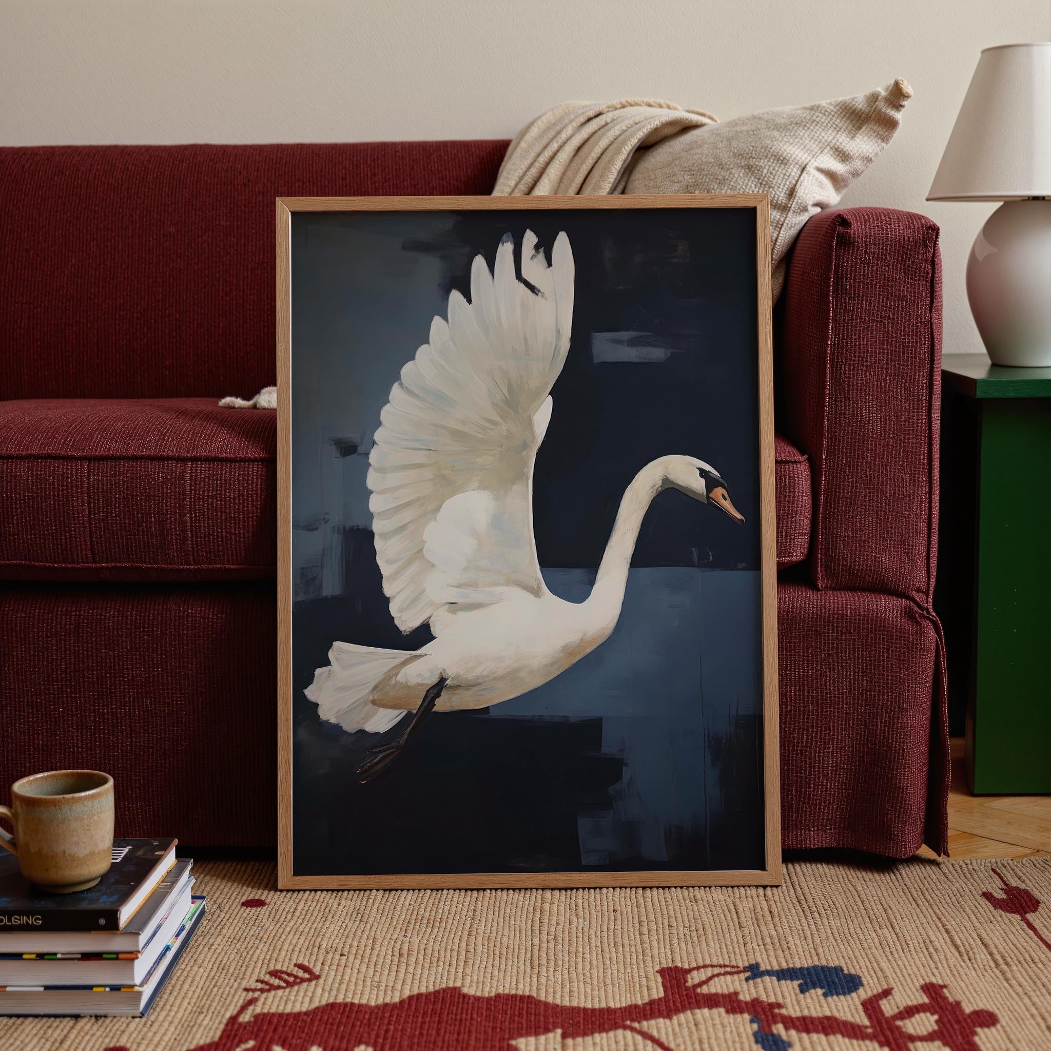 White Swan Wall Art Print-Skudaboo