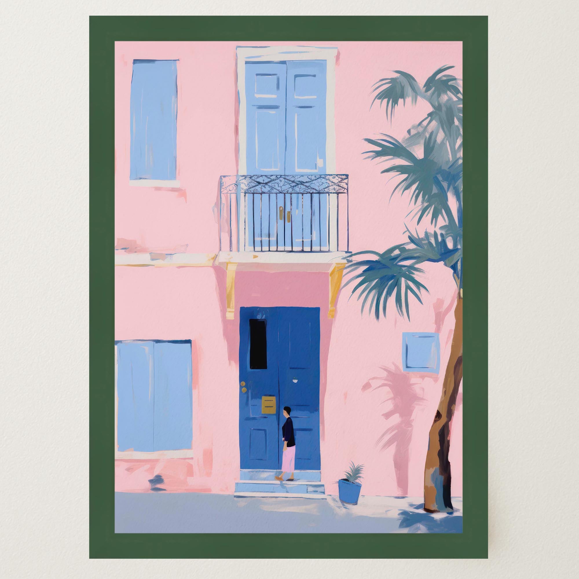 Pastel Mediterranean Street Wall Art Print-Skudaboo