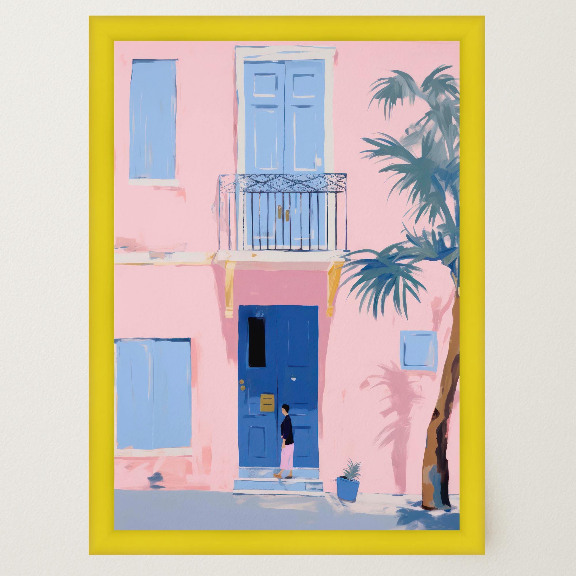 Pastel Mediterranean Street Wall Art Print-Skudaboo