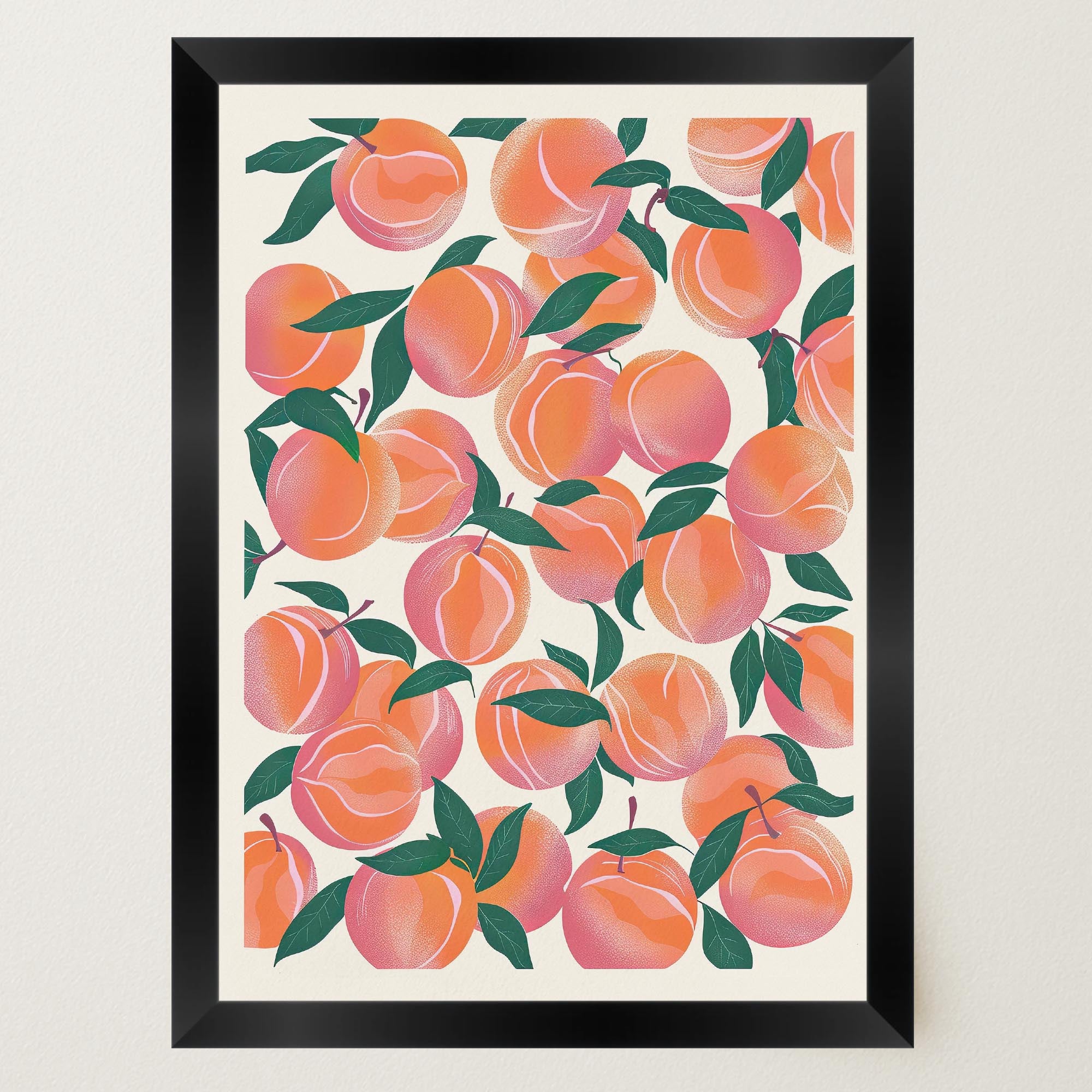 Peach Pattern Botanical Wall Art Print-Skudaboo