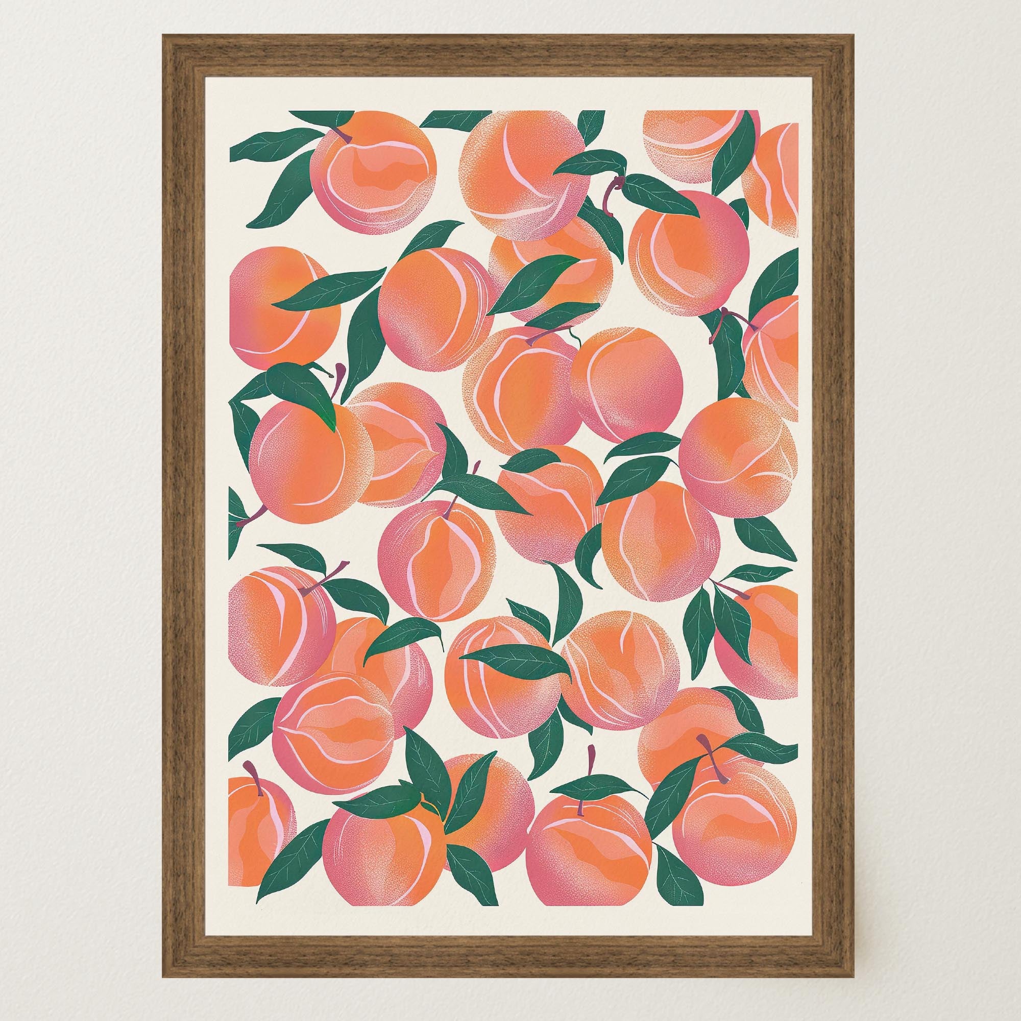 Peach Pattern Botanical Wall Art Print-Skudaboo