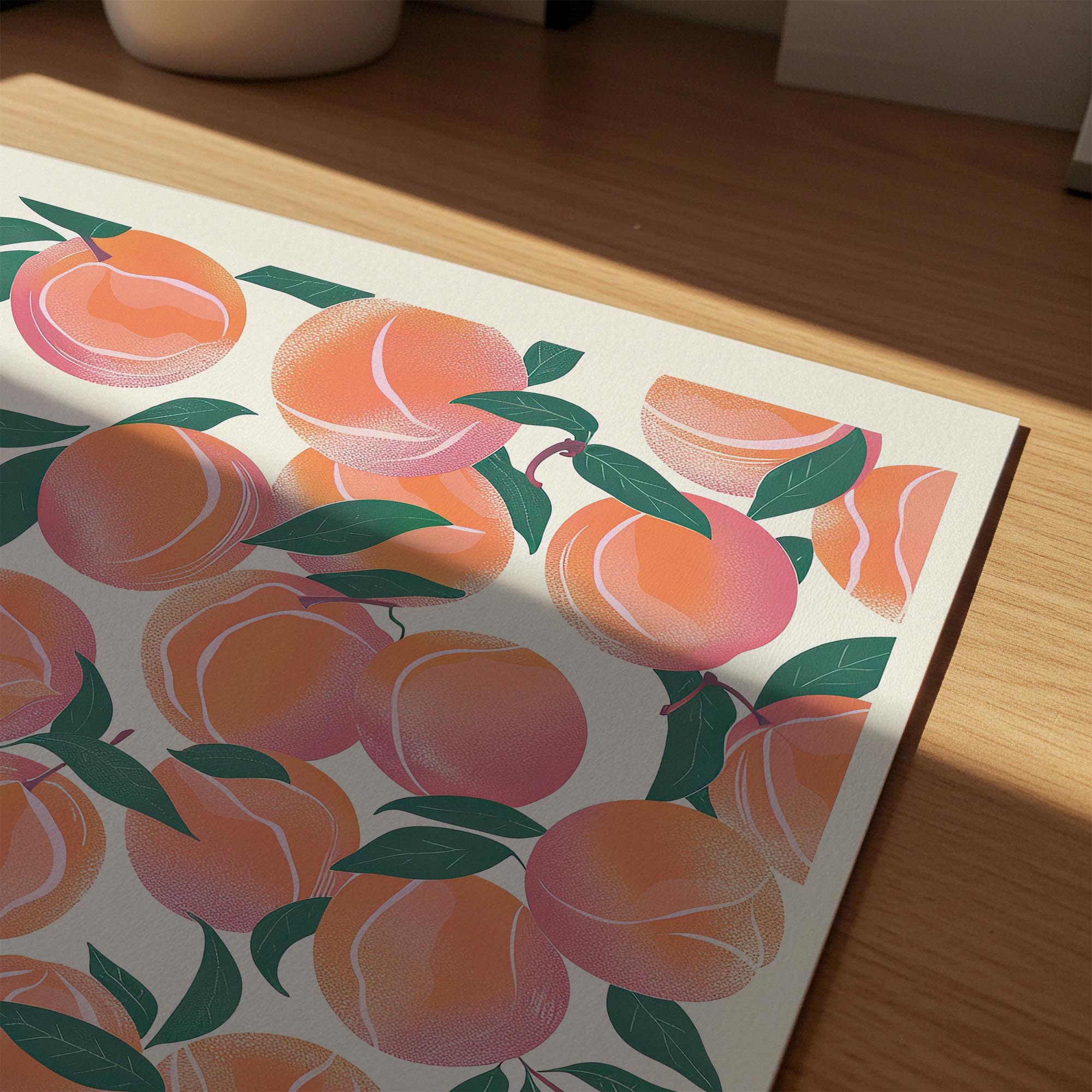 Peach Pattern Botanical Wall Art Print-Skudaboo