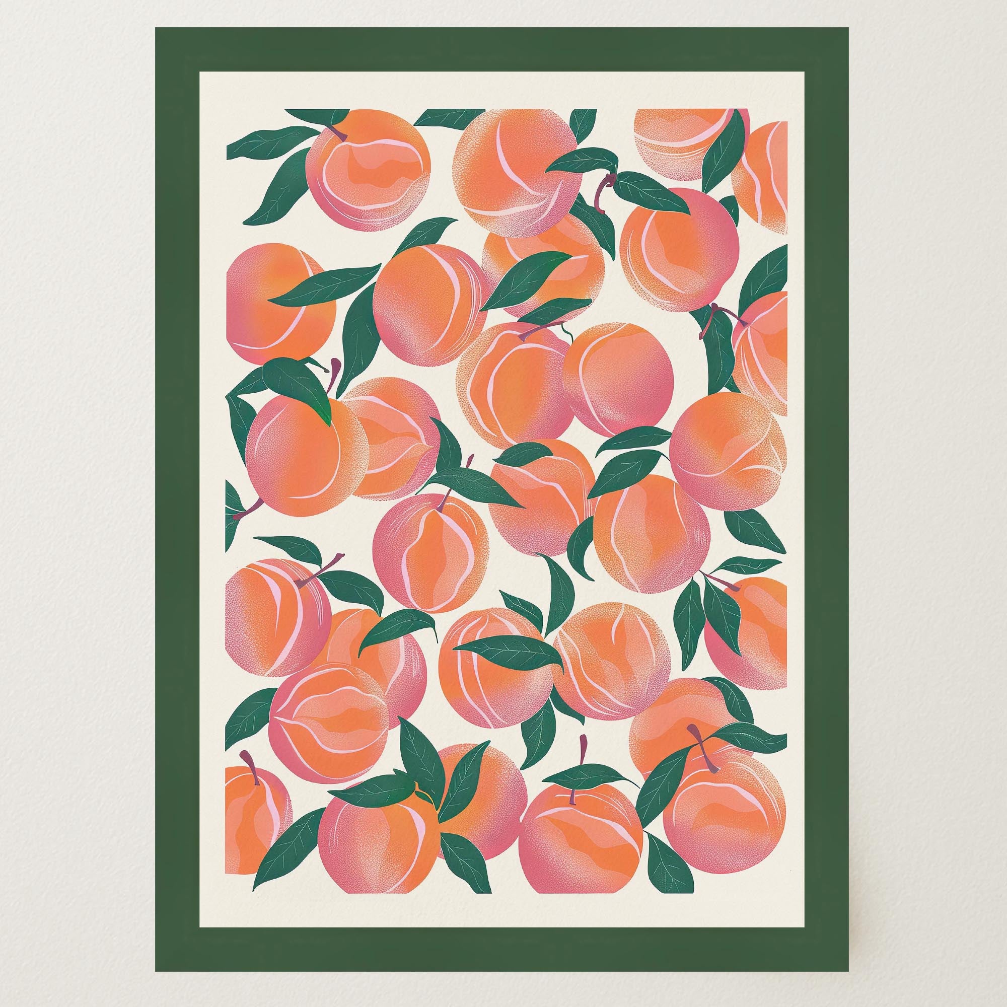 Peach Pattern Botanical Wall Art Print-Skudaboo