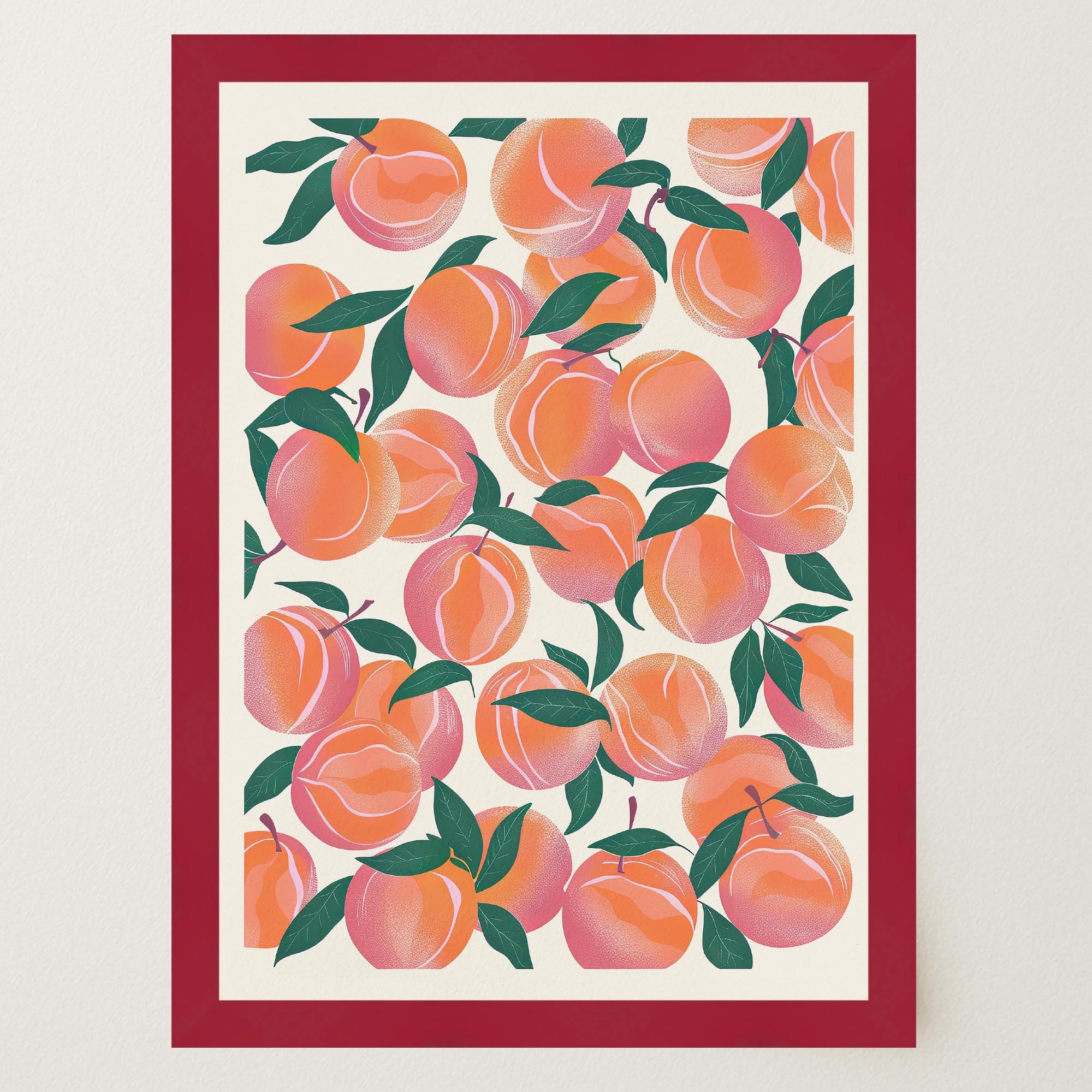Peach Pattern Botanical Wall Art Print-Skudaboo