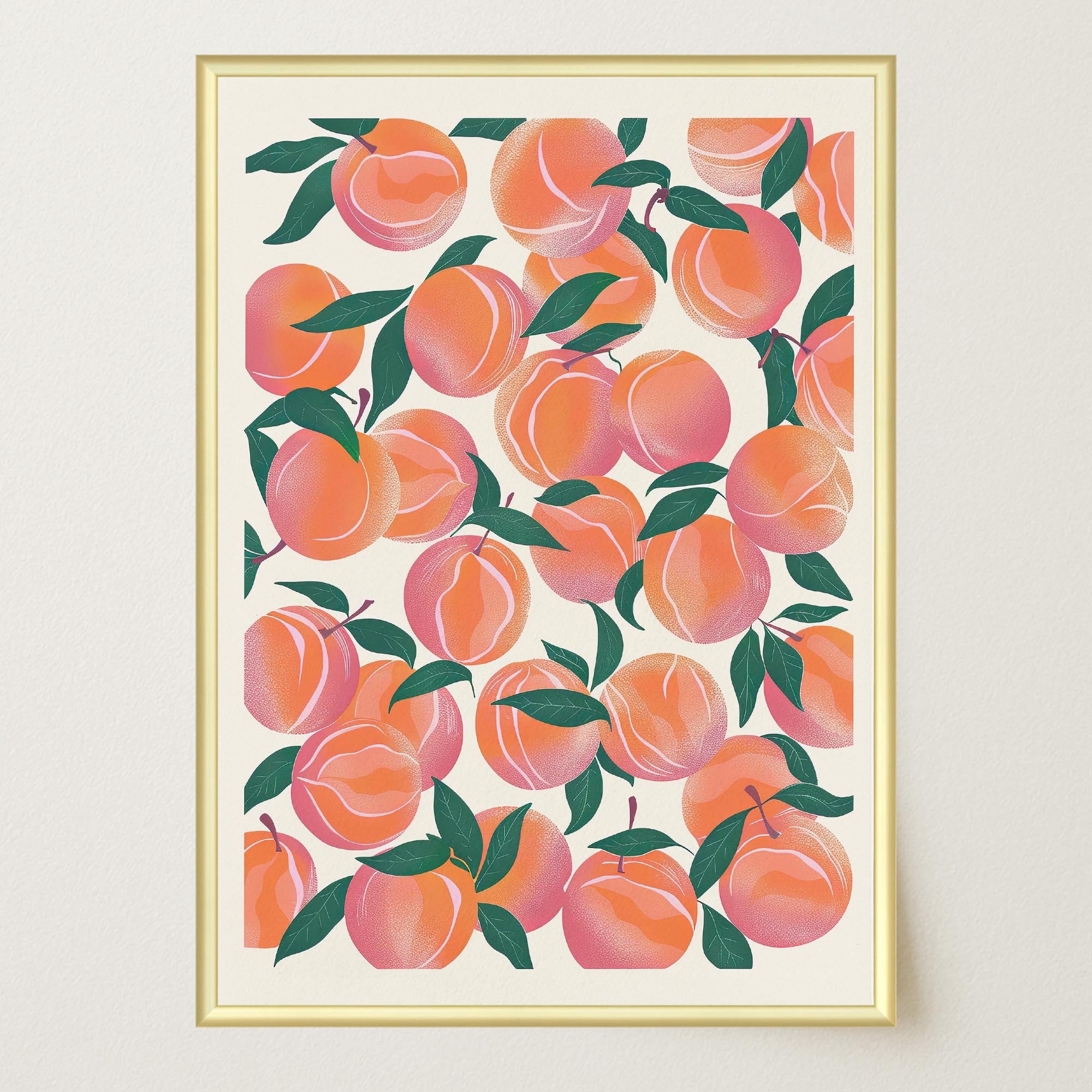 Peach Pattern Botanical Wall Art Print-Skudaboo