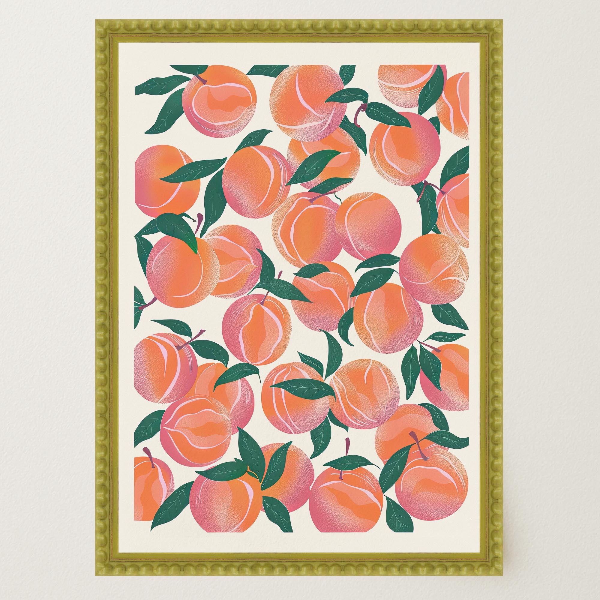 Peach Pattern Botanical Wall Art Print-Skudaboo