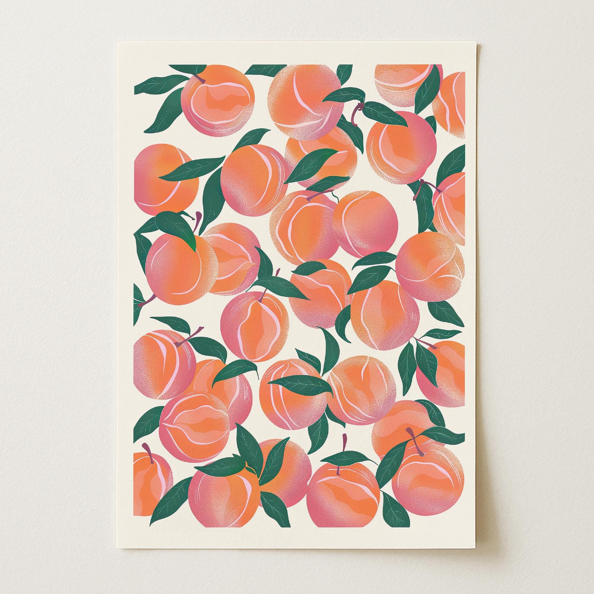 Peach Pattern Botanical Wall Art Print-Skudaboo
