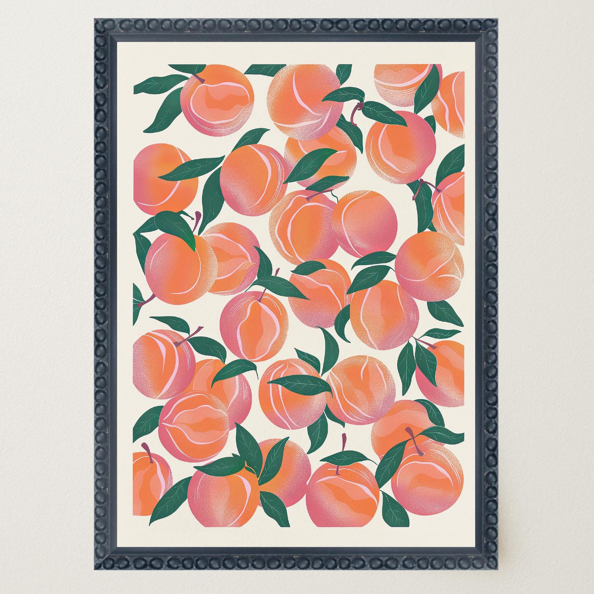 Peach Pattern Botanical Wall Art Print-Skudaboo