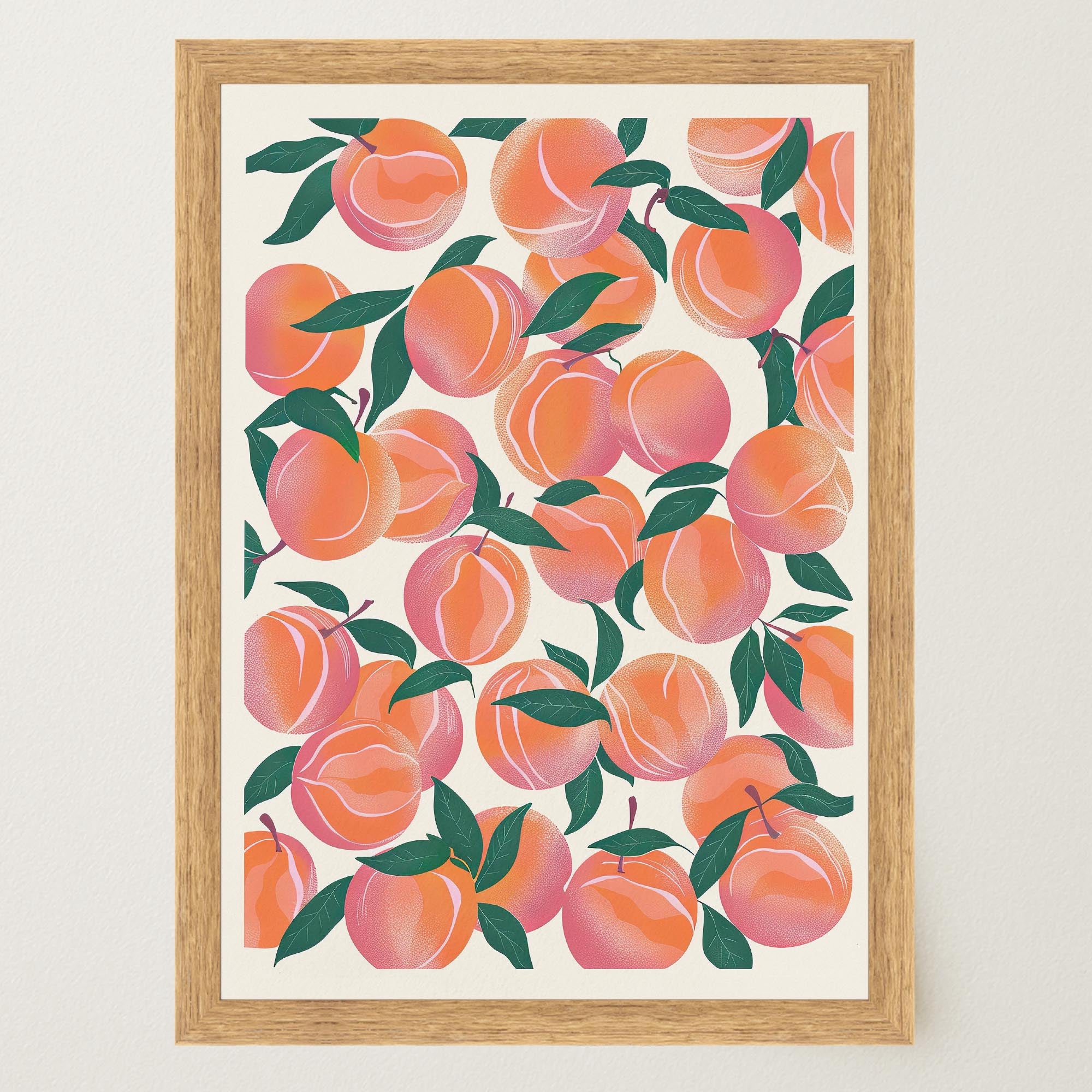 Peach Pattern Botanical Wall Art Print-Skudaboo