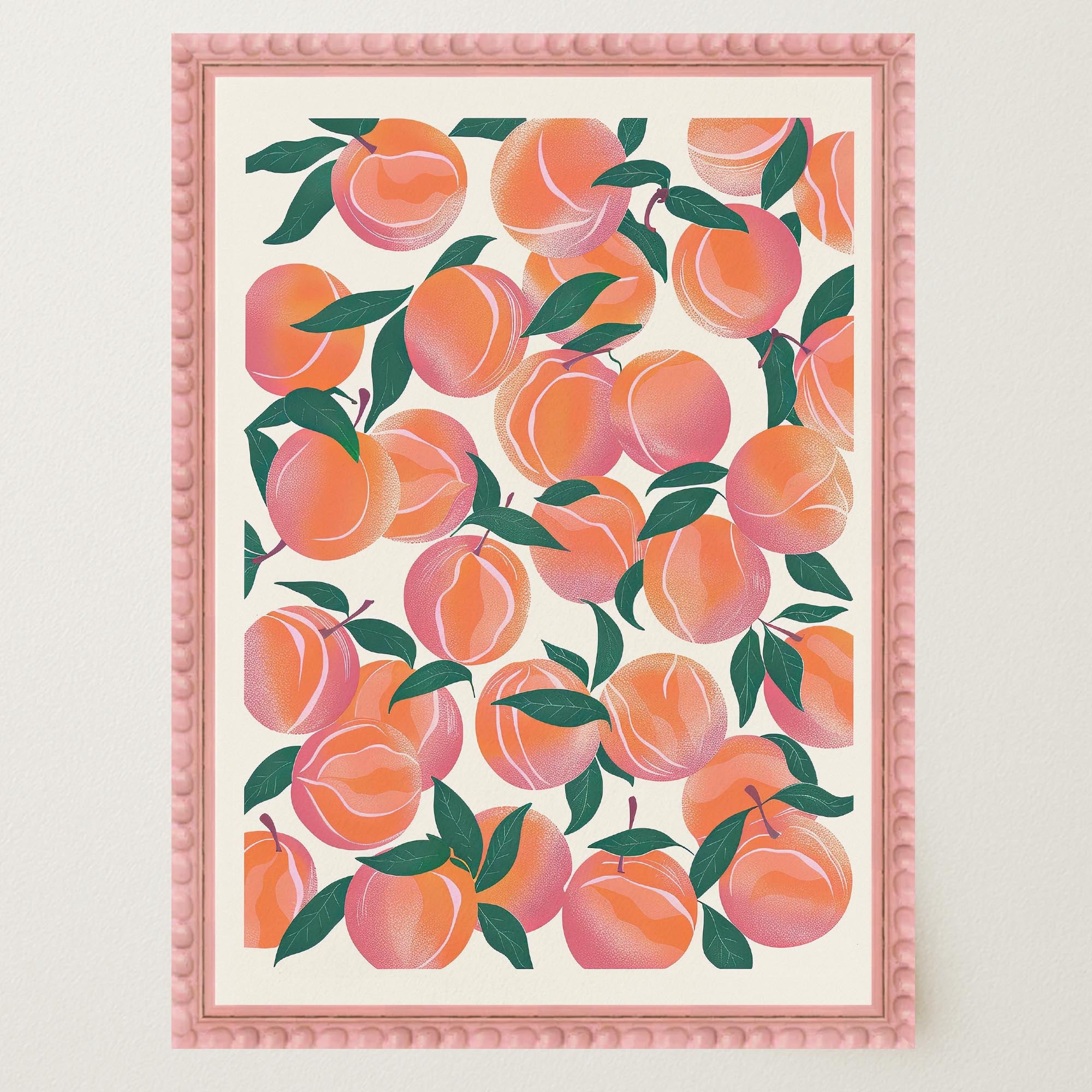 Peach Pattern Botanical Wall Art Print-Skudaboo