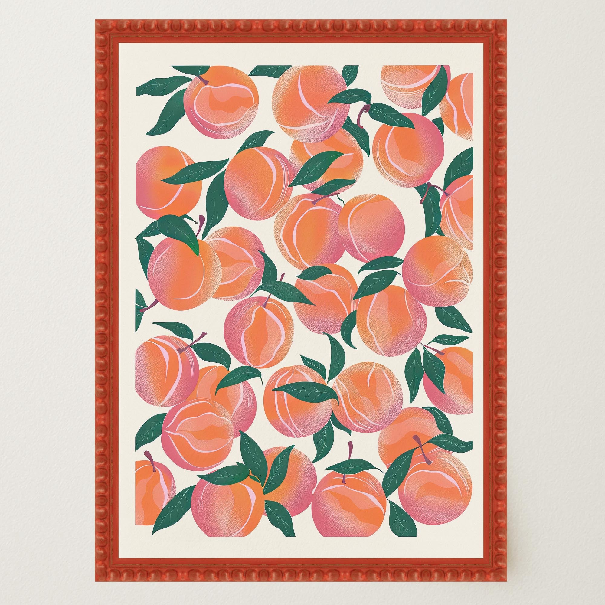Peach Pattern Botanical Wall Art Print-Skudaboo