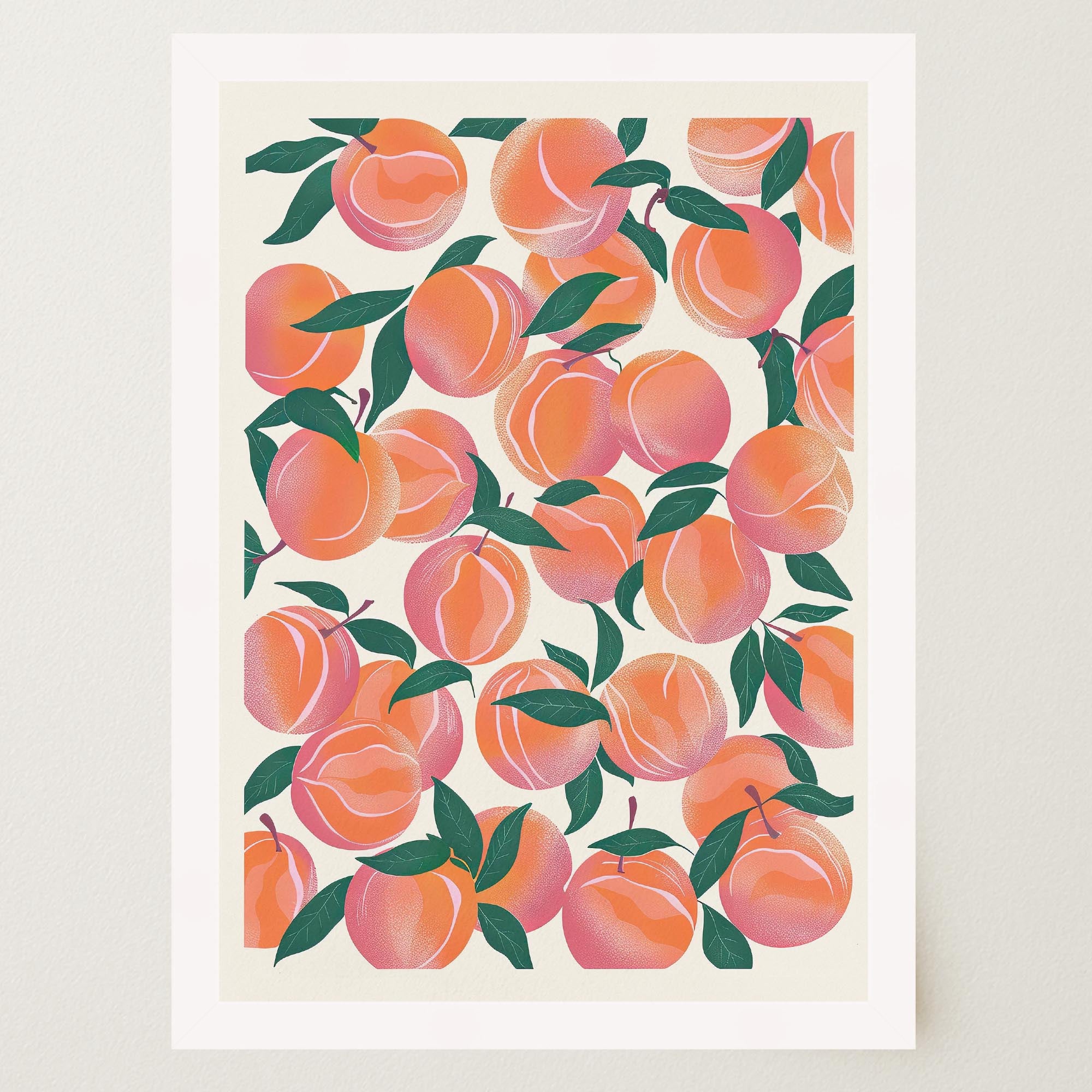 Peach Pattern Botanical Wall Art Print-Skudaboo