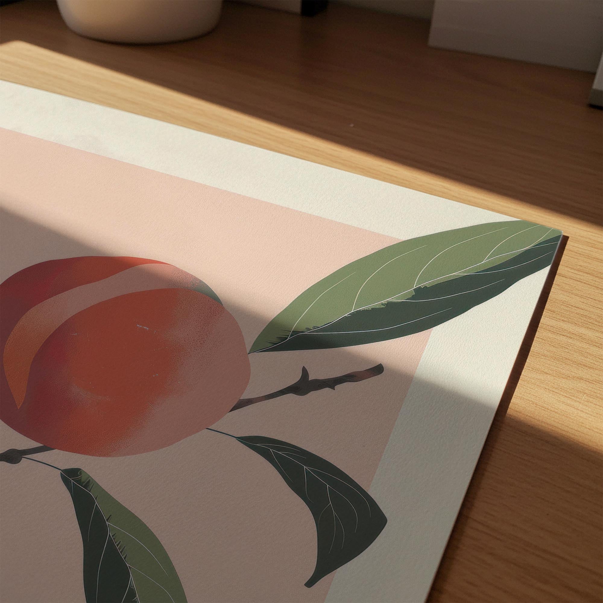 Peach Botanical Wall Art Print-Skudaboo