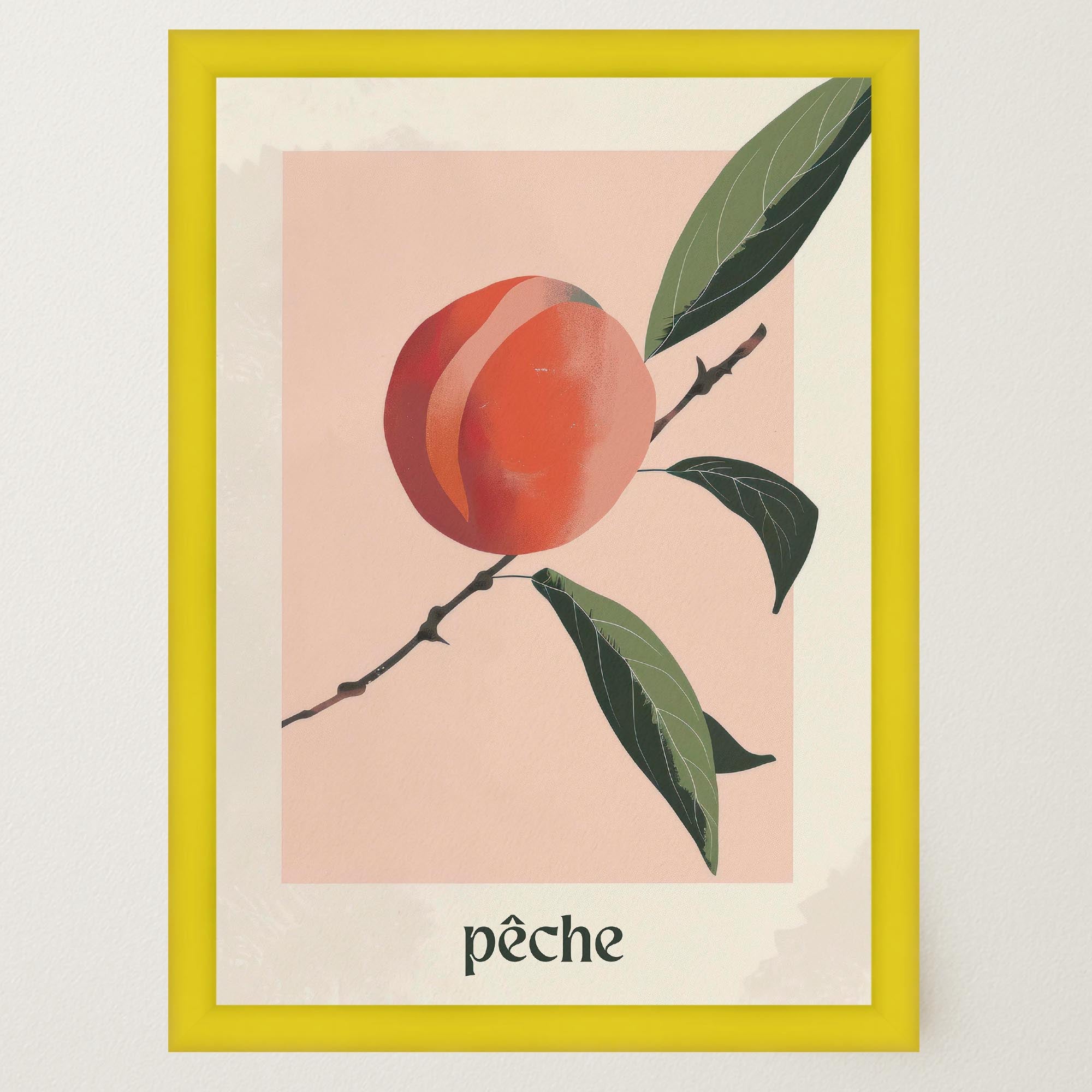 Peach Botanical Wall Art Print-Skudaboo