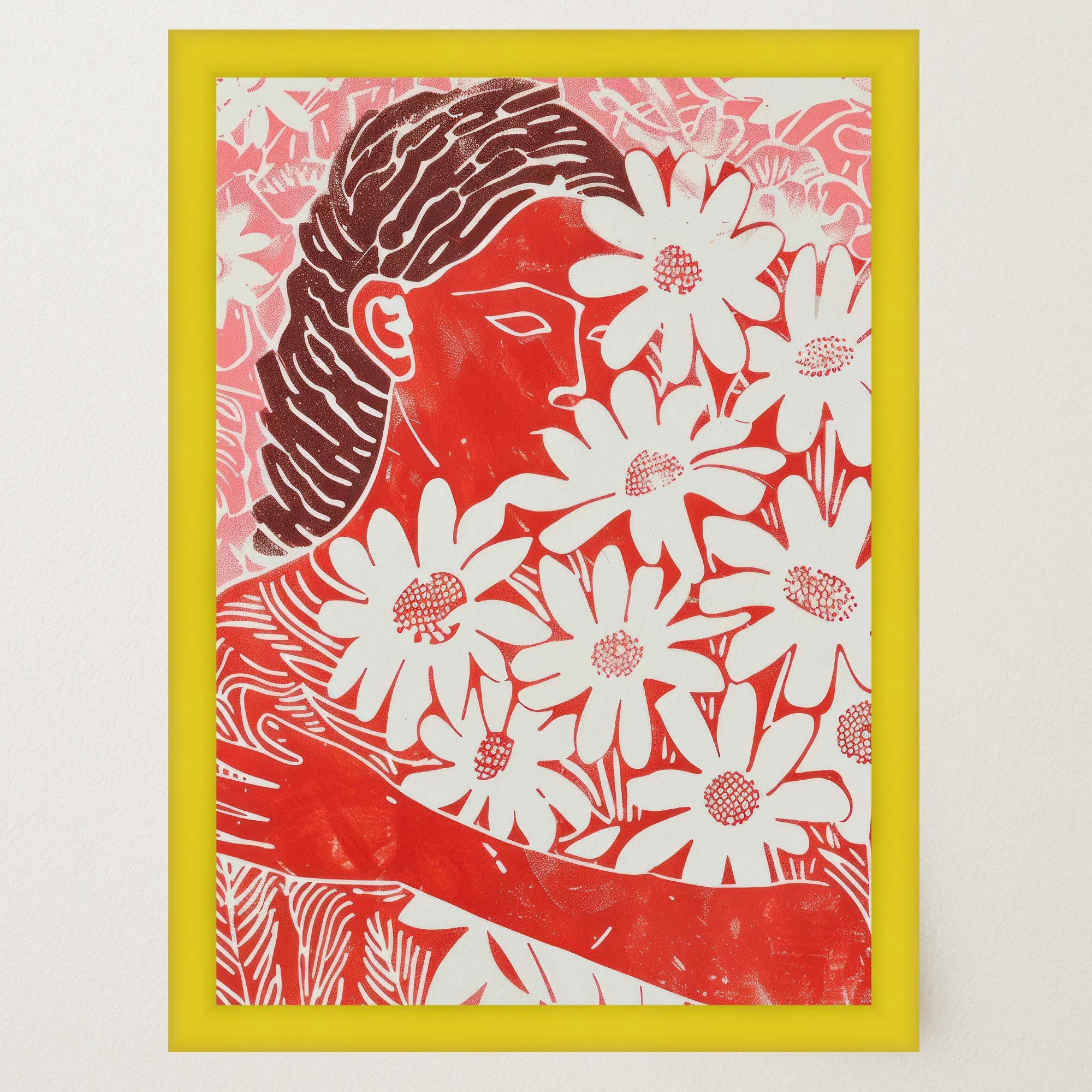Red Floral Botanical Wall Art Print-Skudaboo