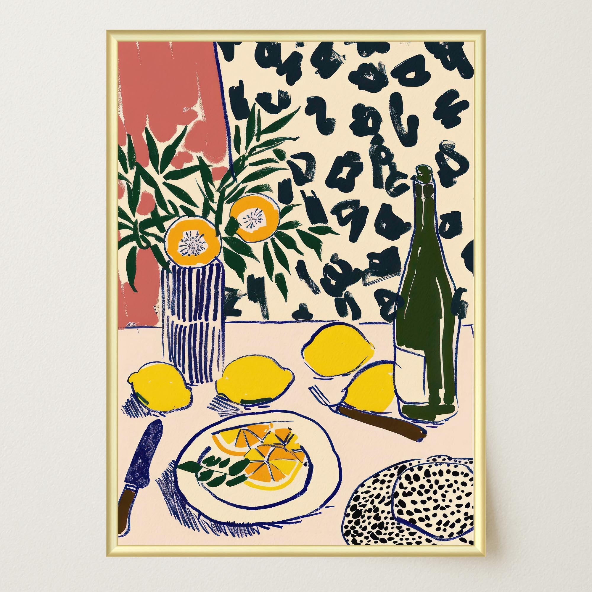 Lemons Still Life Kitchen Wall Art Print-Skudaboo