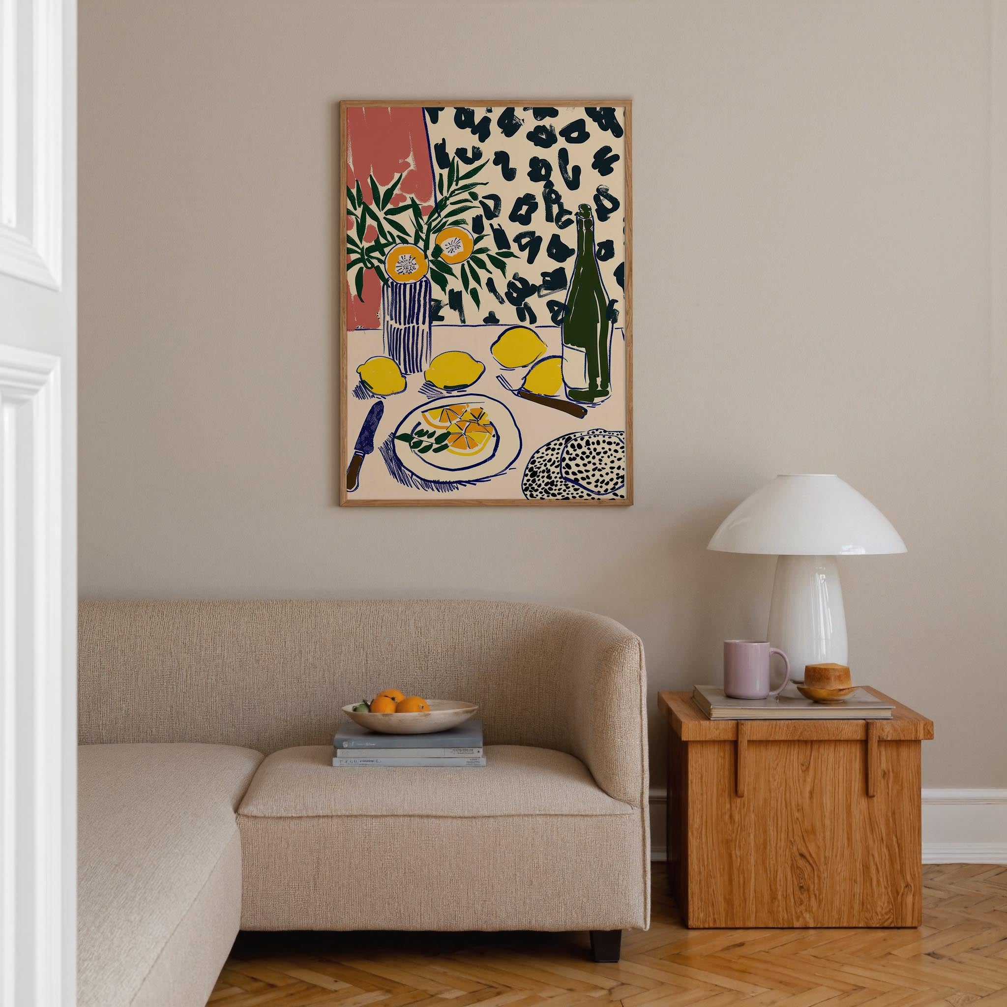 Lemons Still Life Kitchen Wall Art Print-Skudaboo