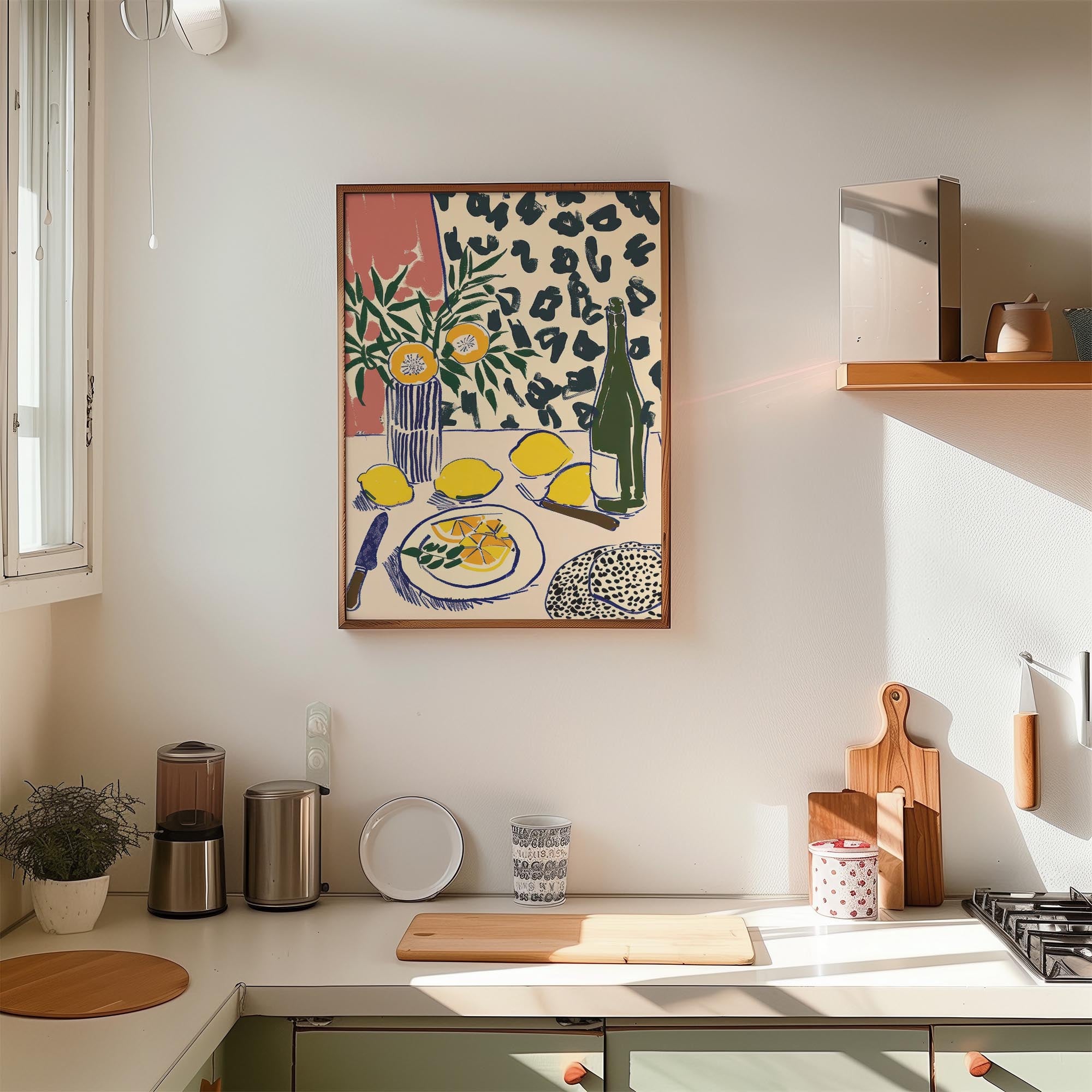 Lemons Still Life Kitchen Wall Art Print-Skudaboo