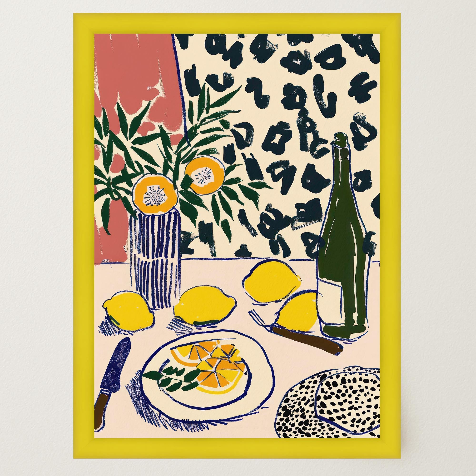Lemons Still Life Kitchen Wall Art Print-Skudaboo