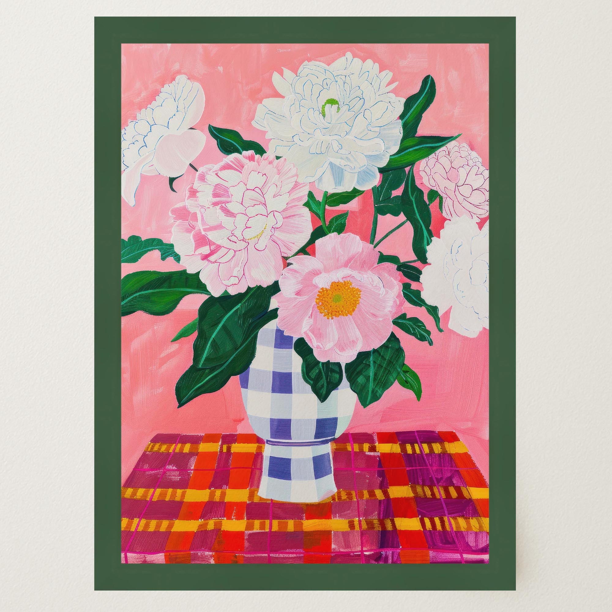 Pink Floral Vase Still Life Wall Art Print-Skudaboo