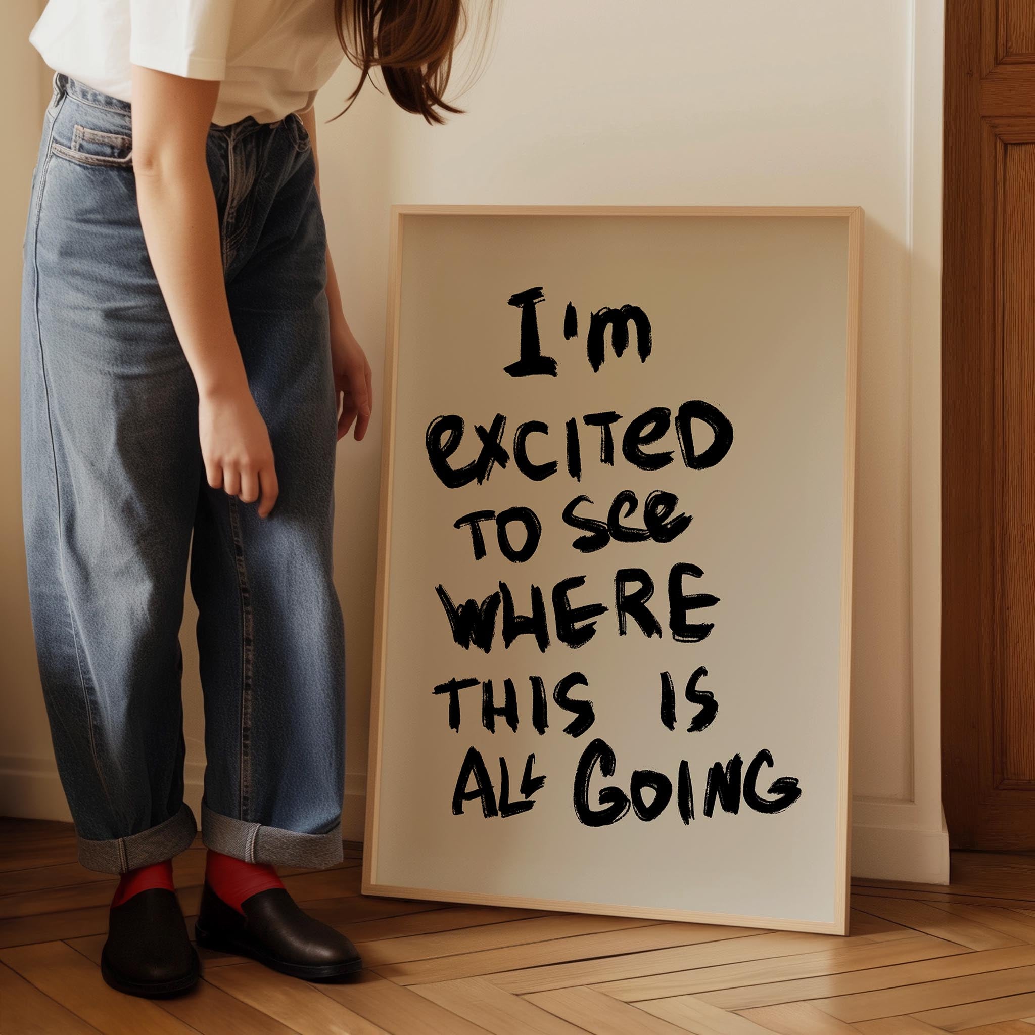 I'm Excited Typography Wall Art Print-Skudaboo