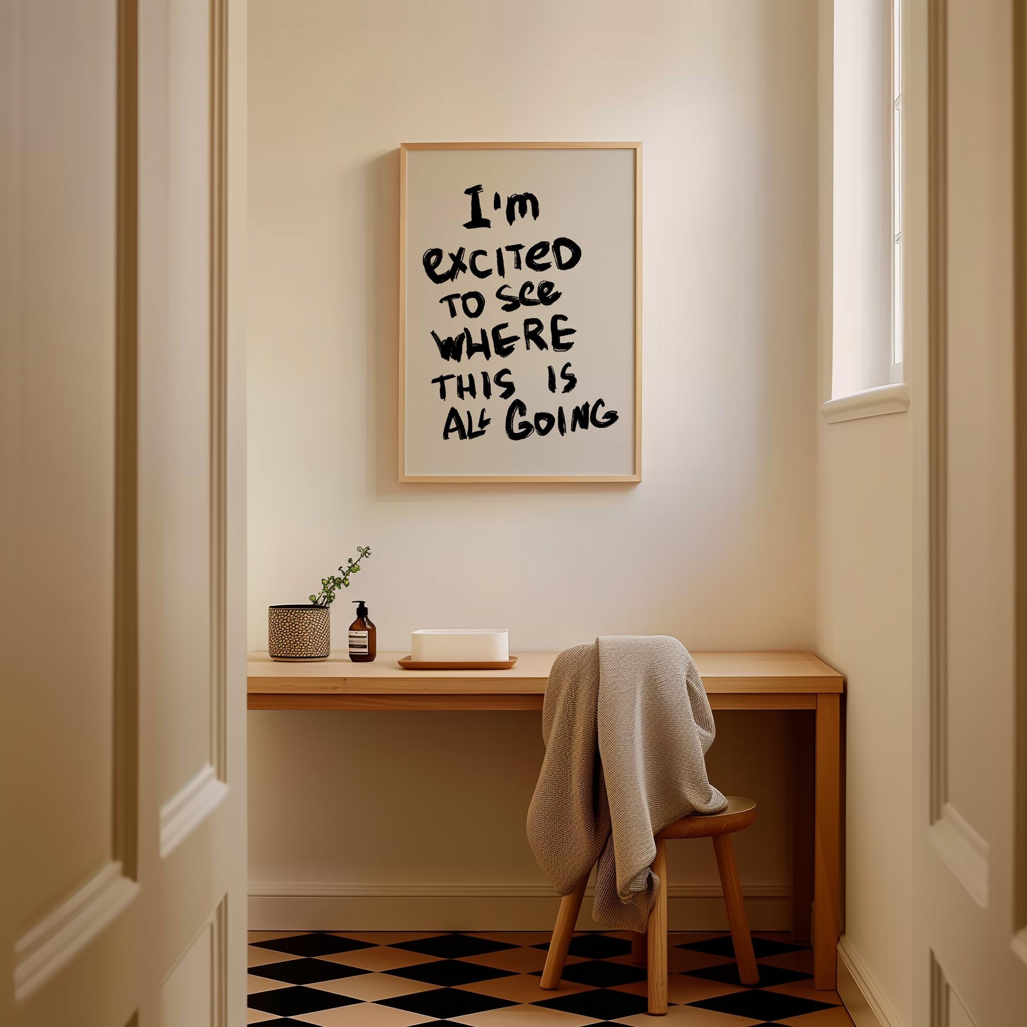 I'm Excited Typography Wall Art Print-Skudaboo