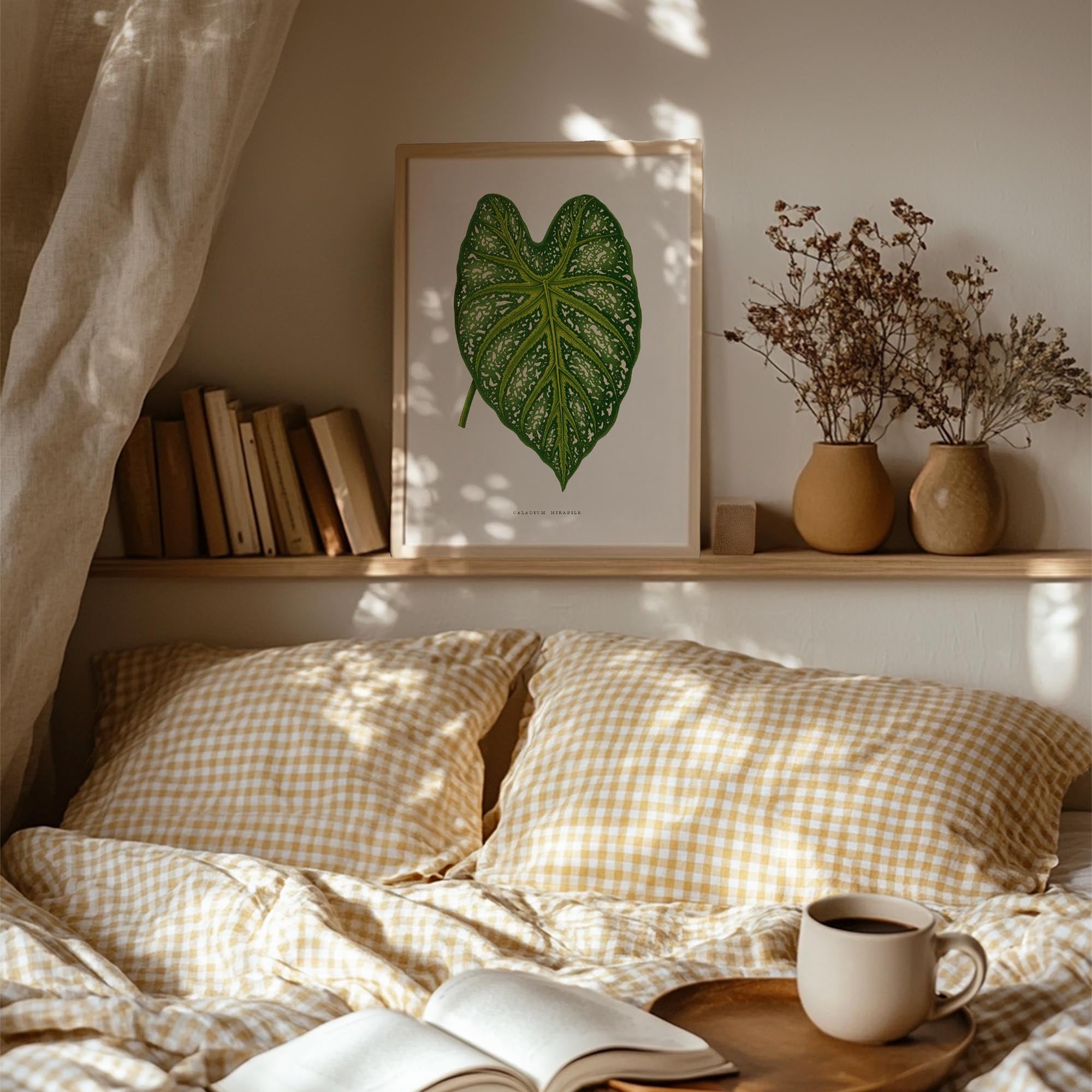 Green Leaf Botanical Vintage Wall Art Print-Skudaboo
