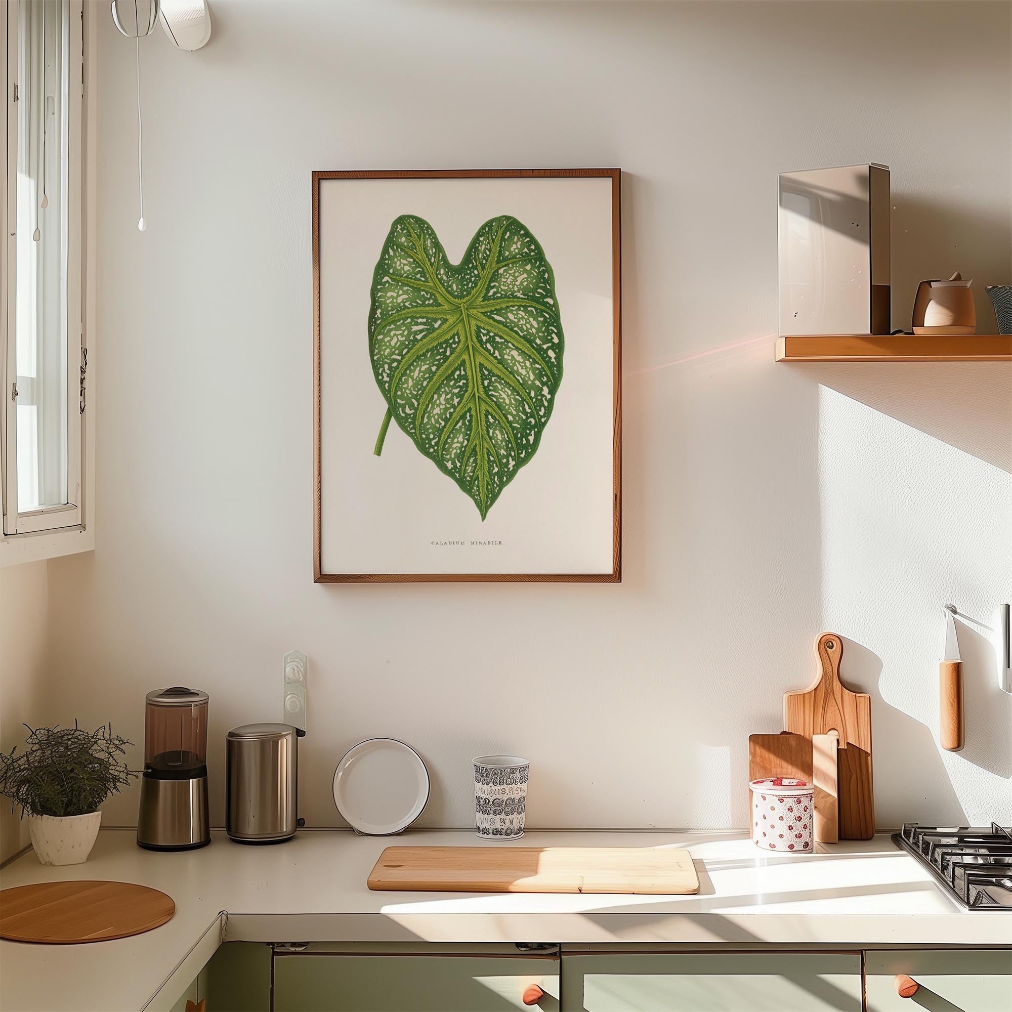 Green Leaf Botanical Vintage Wall Art Print-Skudaboo
