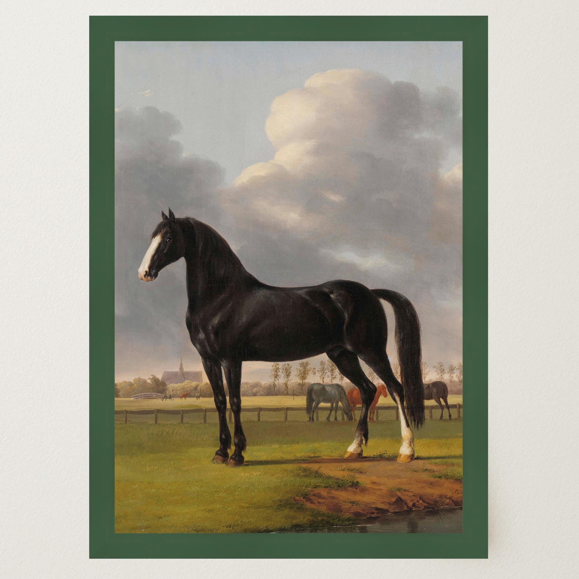 Vintage Horse Portrait Art Print-Skudaboo