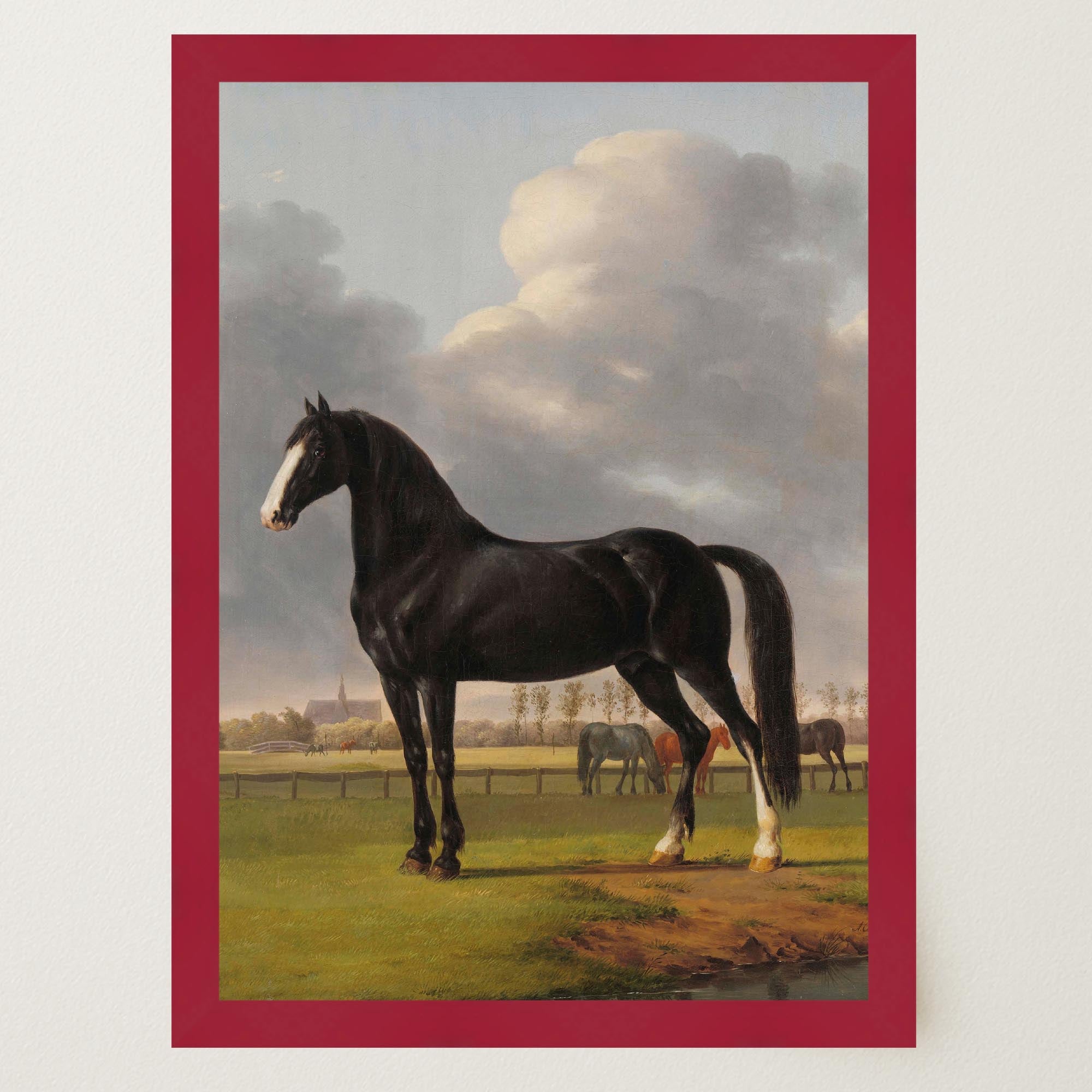 Vintage Horse Portrait Art Print-Skudaboo