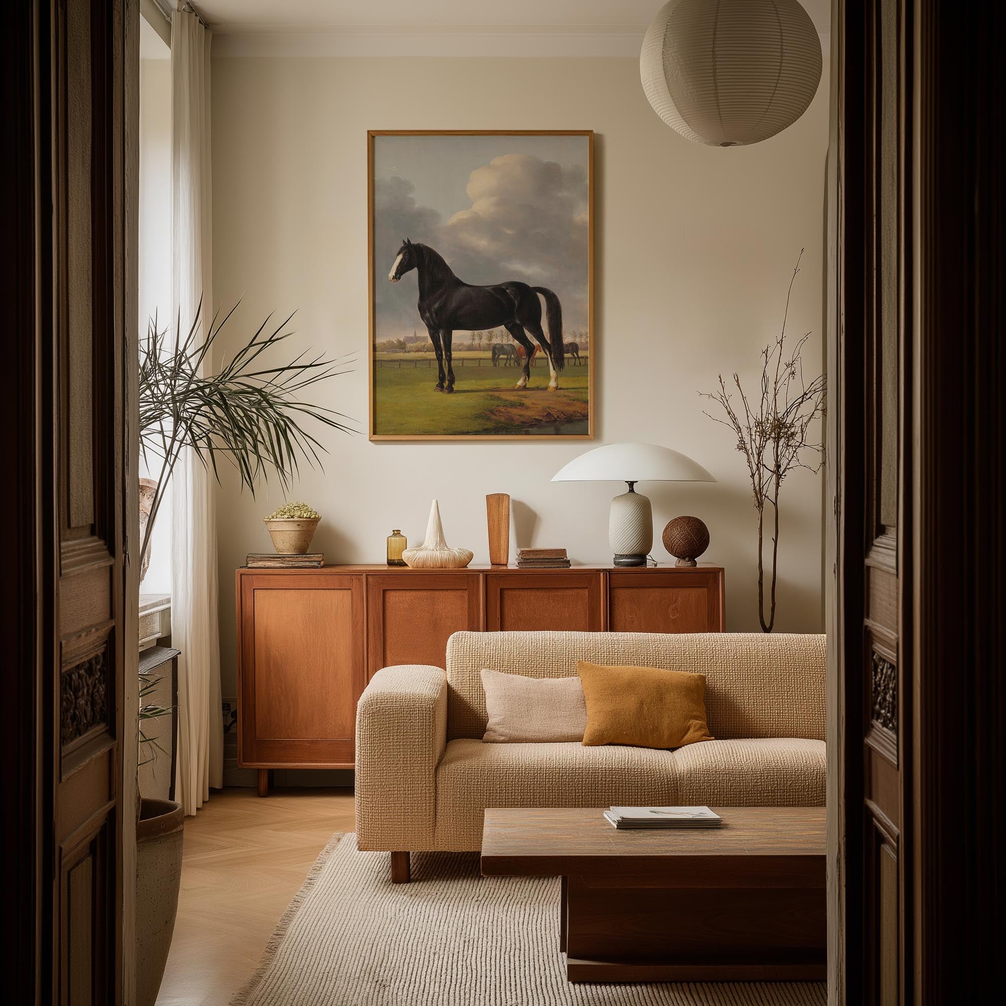Vintage Horse Portrait Art Print-Skudaboo