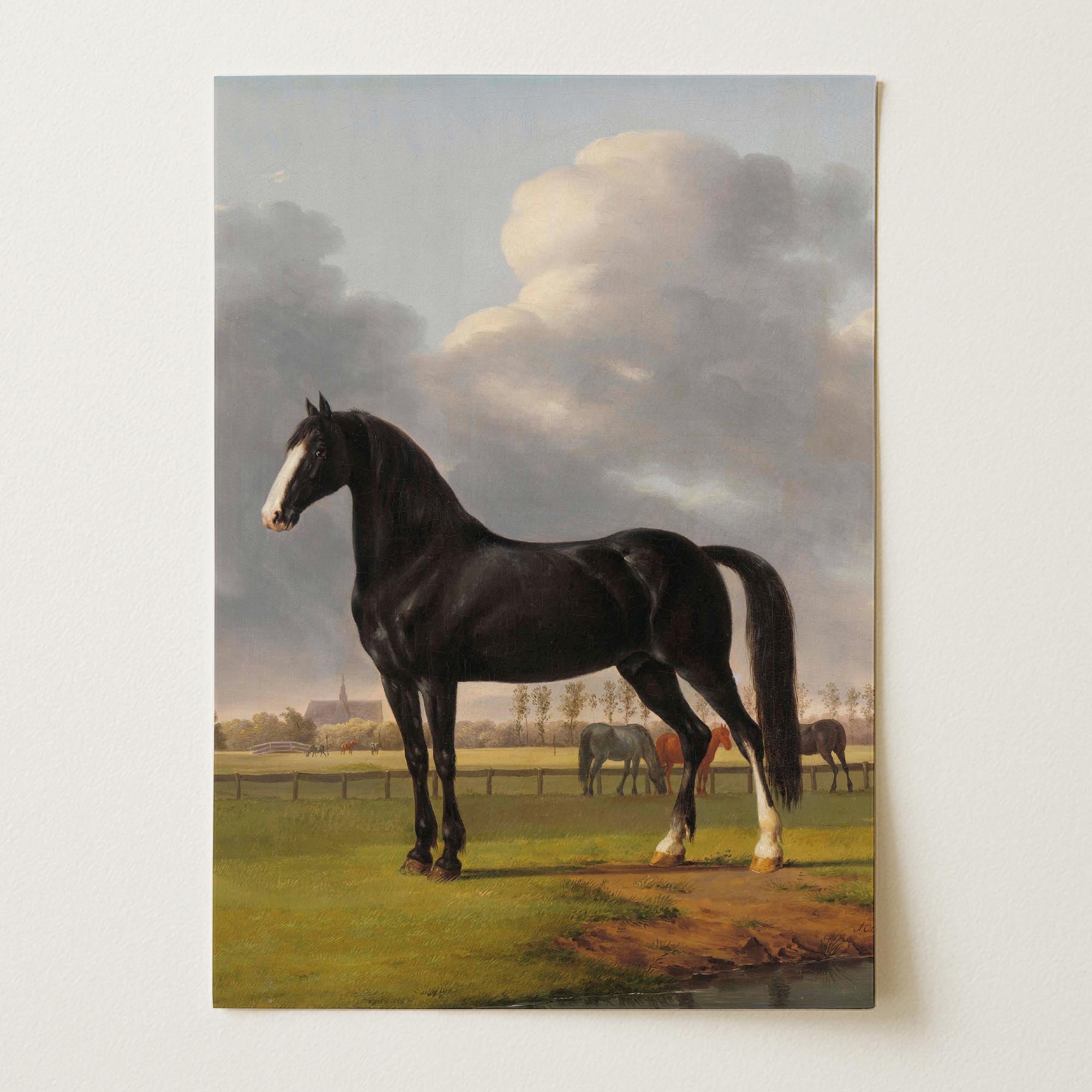 Vintage Horse Portrait Art Print-Skudaboo