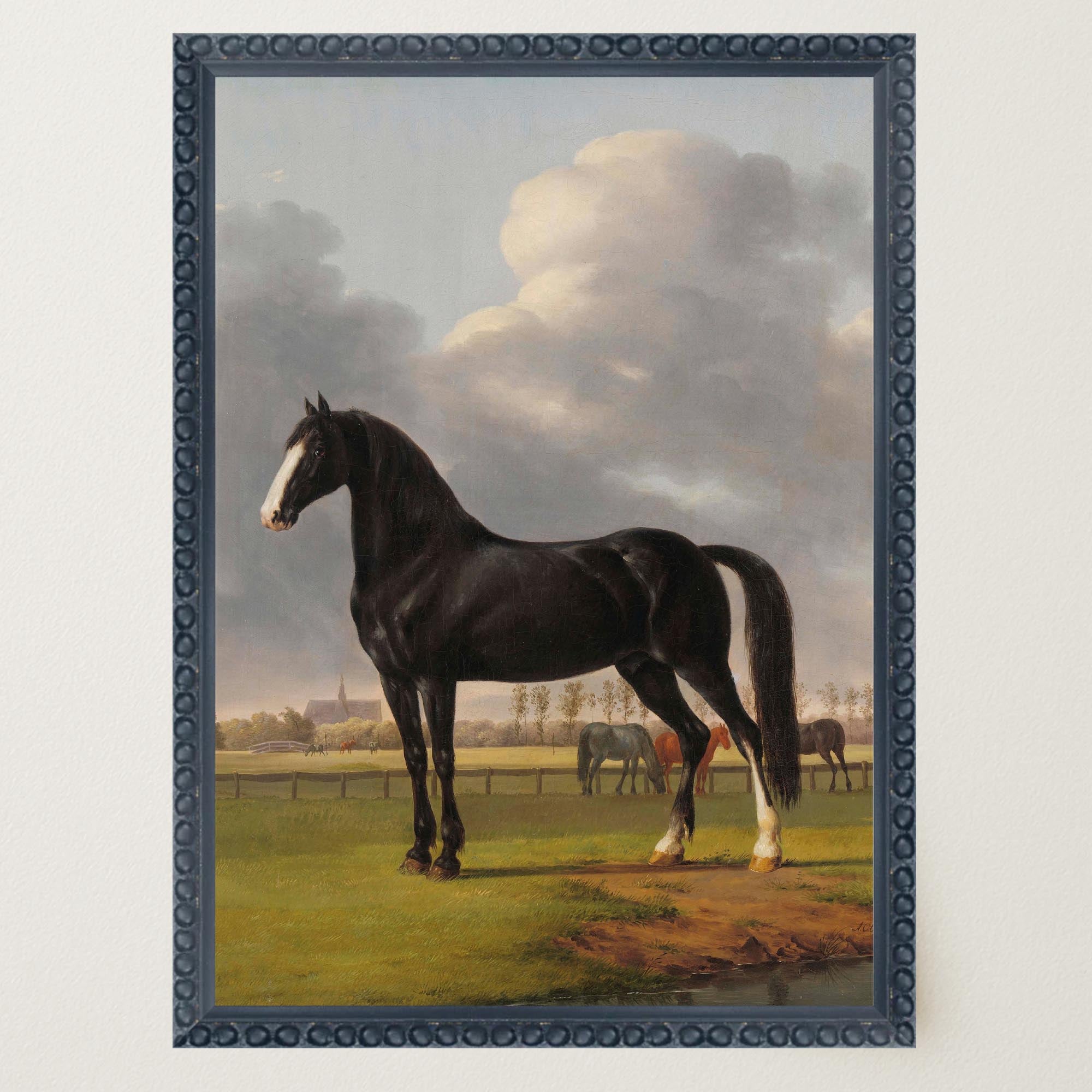 Vintage Horse Portrait Art Print-Skudaboo