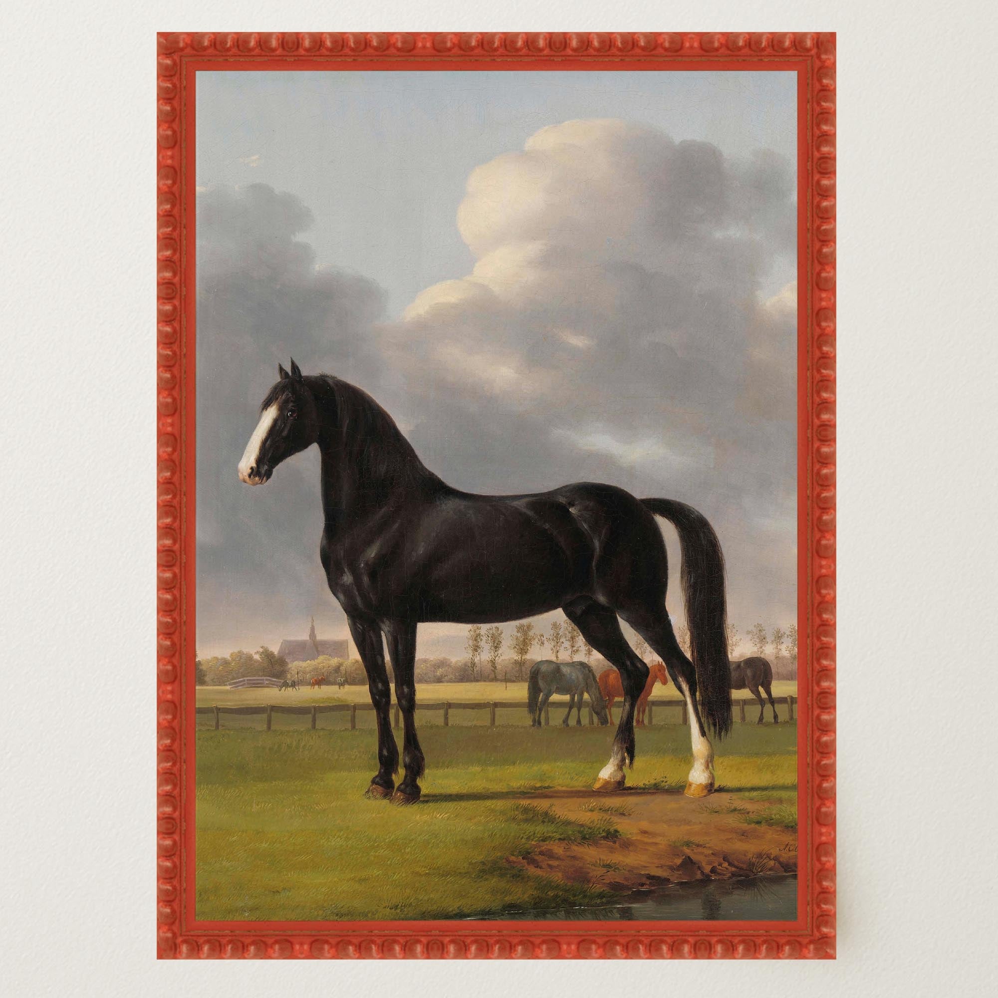 Vintage Horse Portrait Art Print-Skudaboo