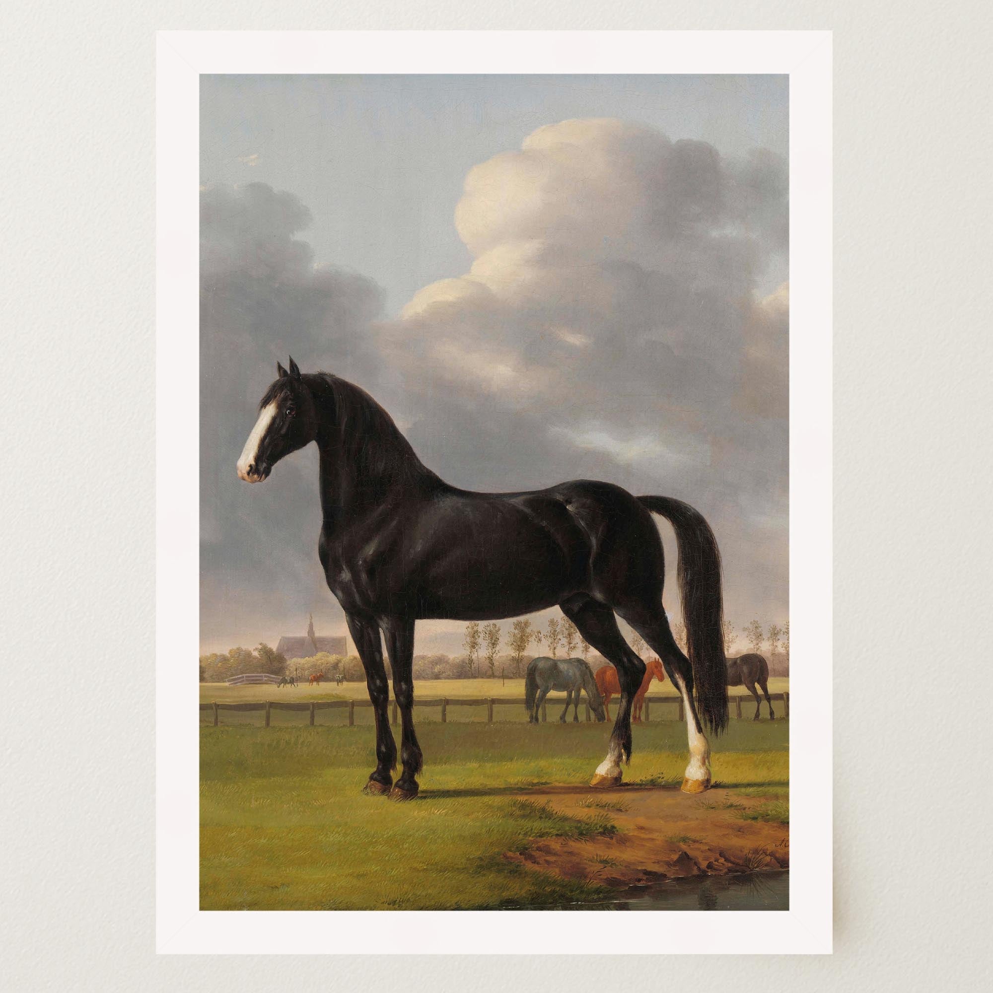 Vintage Horse Portrait Art Print-Skudaboo