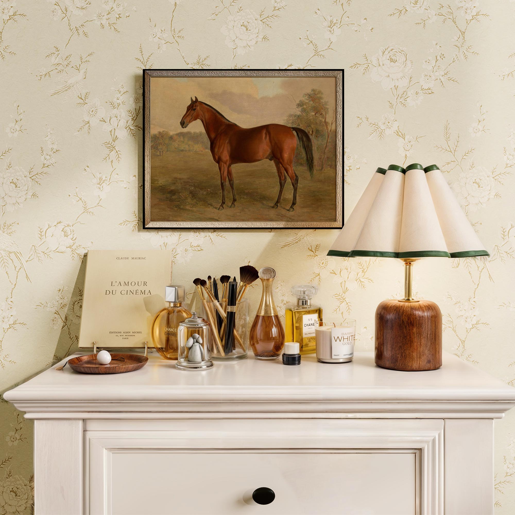 Vintage Horse Portrait Art Print-Skudaboo