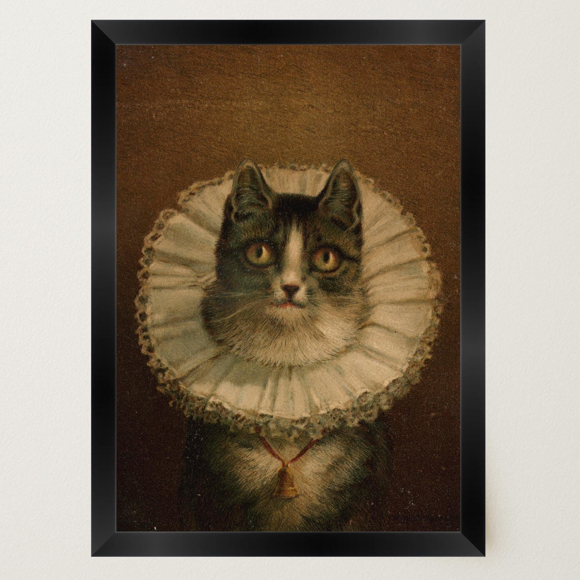 Victorian Cat Portrait Vintage Wall Art Print-Skudaboo