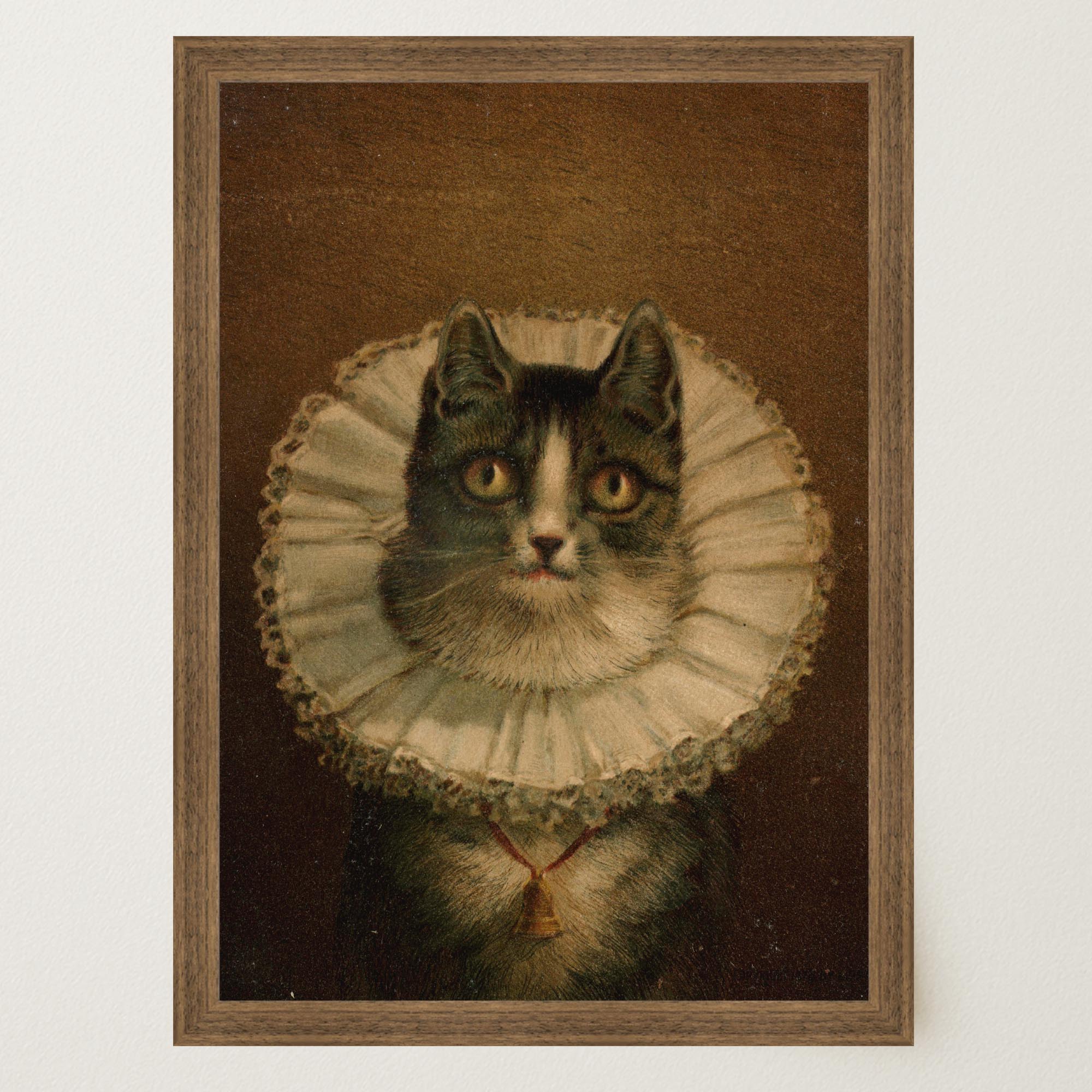Victorian Cat Portrait Vintage Wall Art Print-Skudaboo